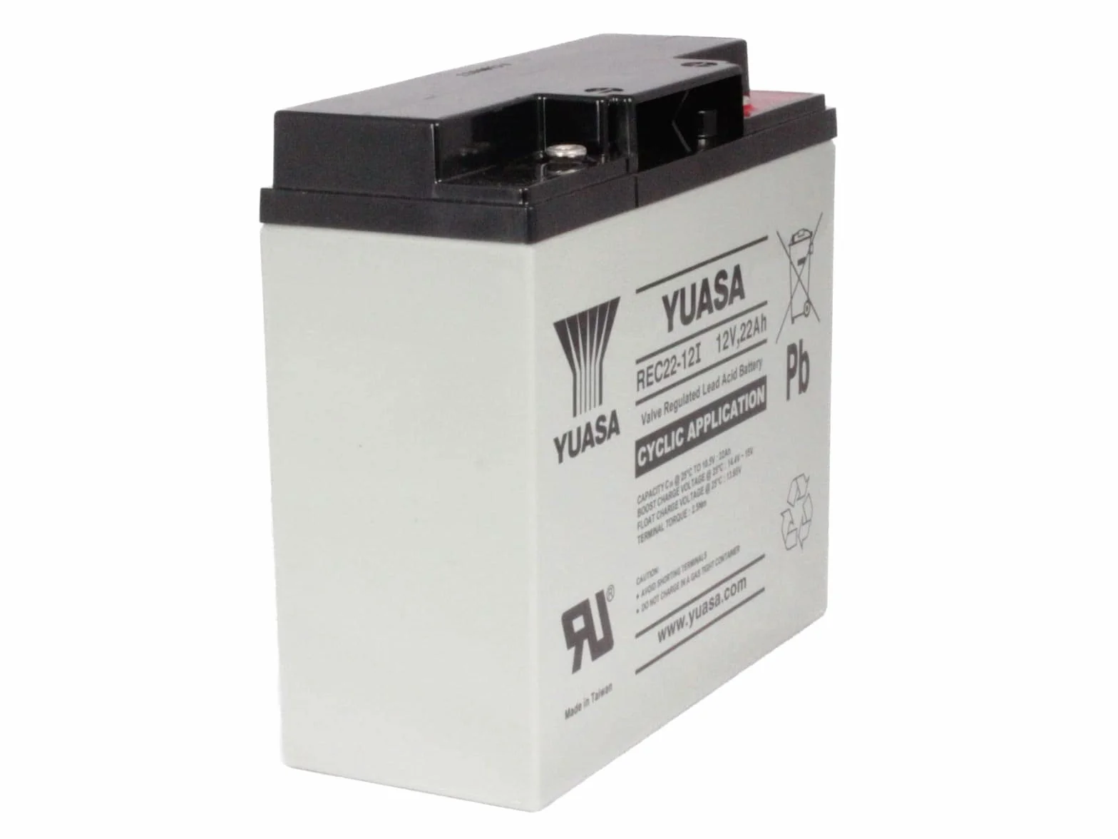 YUASA REC22-12 Batería Cíclica 12V 22Ah 181x77x167 mm
