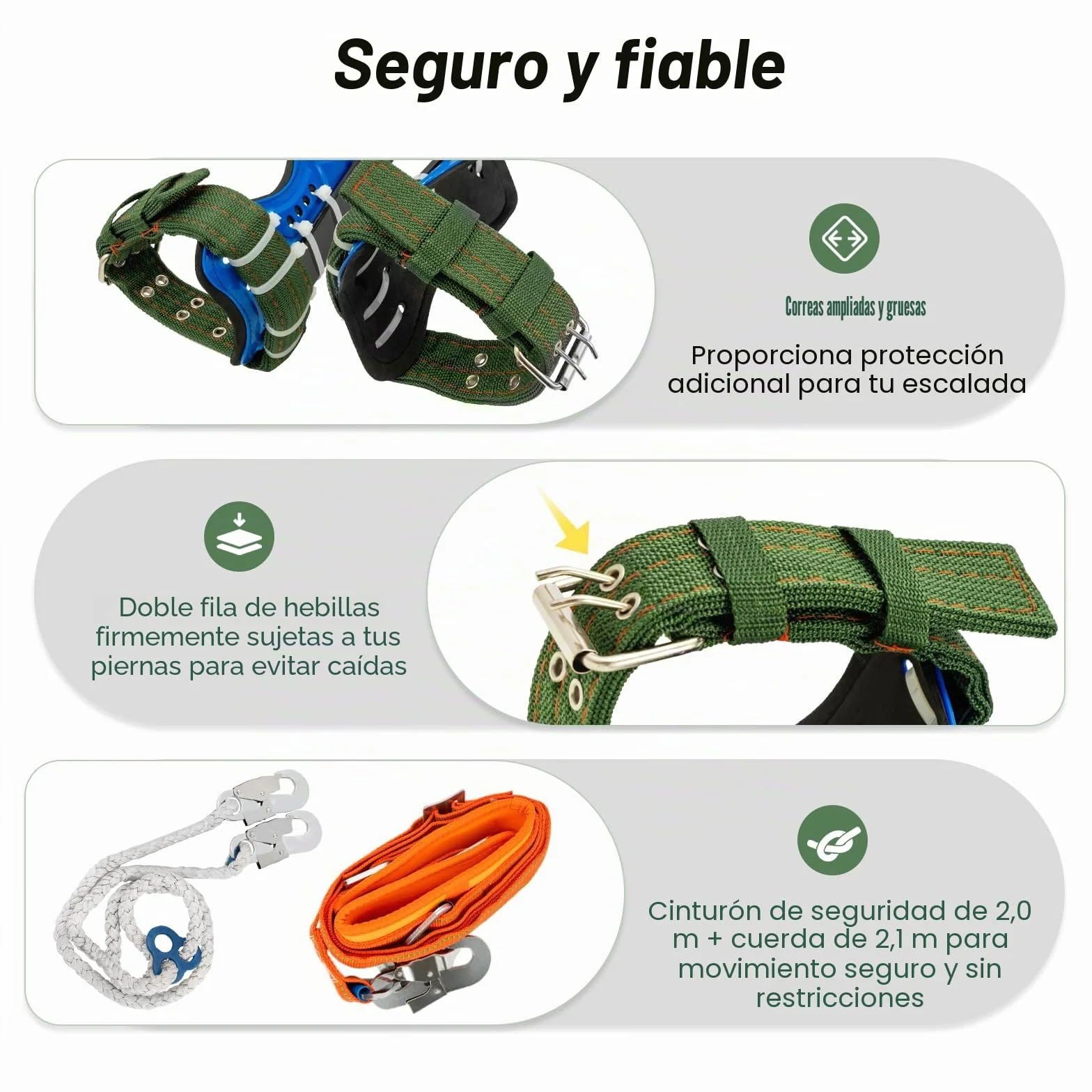 Set de Equipo para Escalada de Árboles, Punta de Escalada de Árbol Ajustable en Altura, Equipo de Escalada de Árboles con Cinturón de Seguridad, Correas para Pies y Tobillos, Capacidad de
