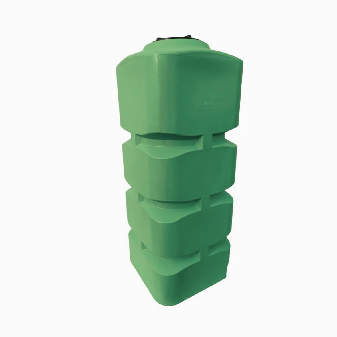 Varile Depósito de agua potable vertical de 1000 l, rectangular, verde, sin bisfenol A, rosca de latón integrada de 3/4", apto para alimentos
