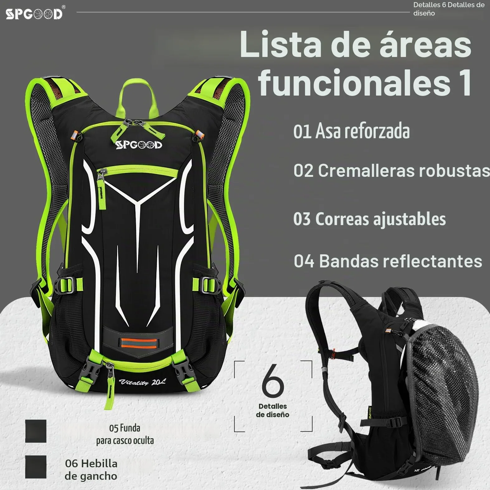 SPGOOD Mochila para bicicleta de 20L/25L/30L (9 colores), impermeable, ultraligera, para hombre y mujer, multifuncional, con protector de lluvia y cubierta para casco, mochila MTB, mochila de montaña