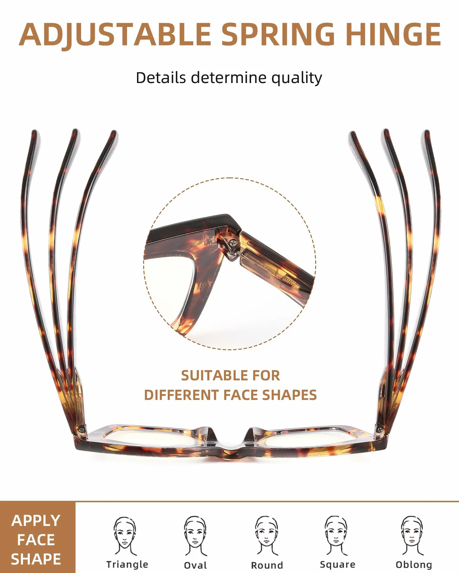 JM Gafas de Lectura para Mujer, Cuadrado Moda Grande Ojo de Gato, Luz Azul, 4 Pack