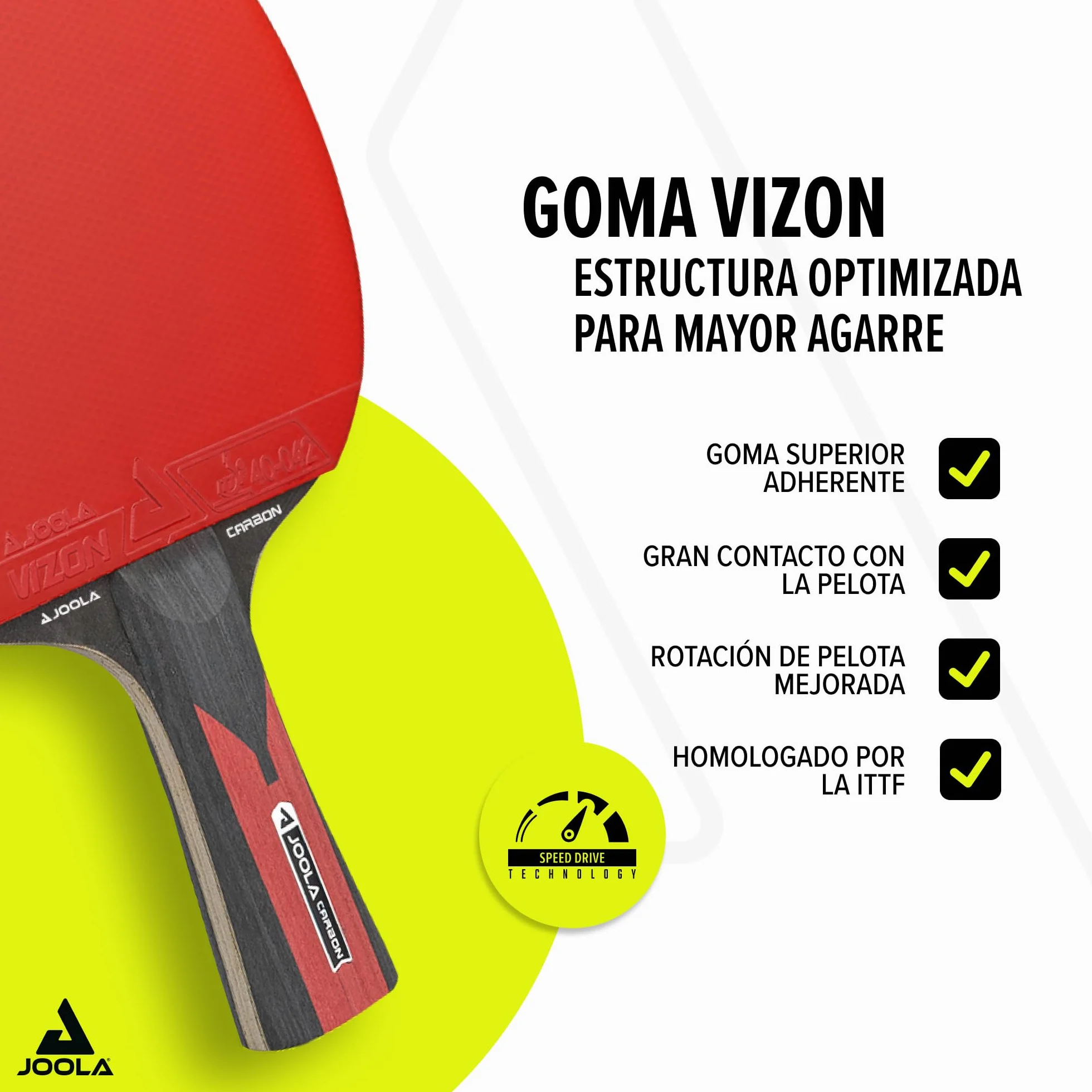JOOLA Carbon Raqueta de Ping Pong Profesional, para Jugadores avanzados - Tecnología Carbowood