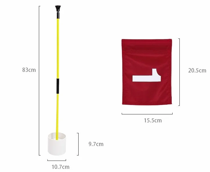 Juego de bandera portátil de 2 secciones con diseño de agujero de golf, bandera verde para patio trasero, juego de tazas de bandera de 3 pies