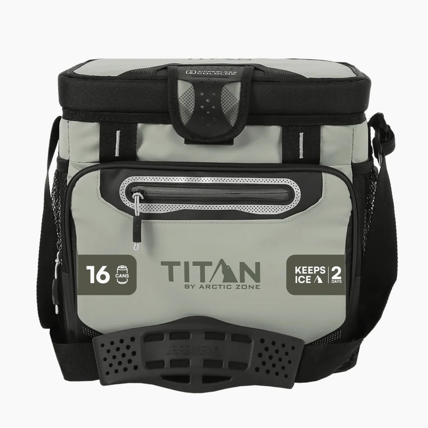 Titan de Arctic Zone Nevera sin Cremallera para 16 latas con Forro rígido, Alga Marina | Hielera de lados suaves con forro HardBody y SmartShelf, bolsa aislada con correa de hombro para almuerzo y viajes