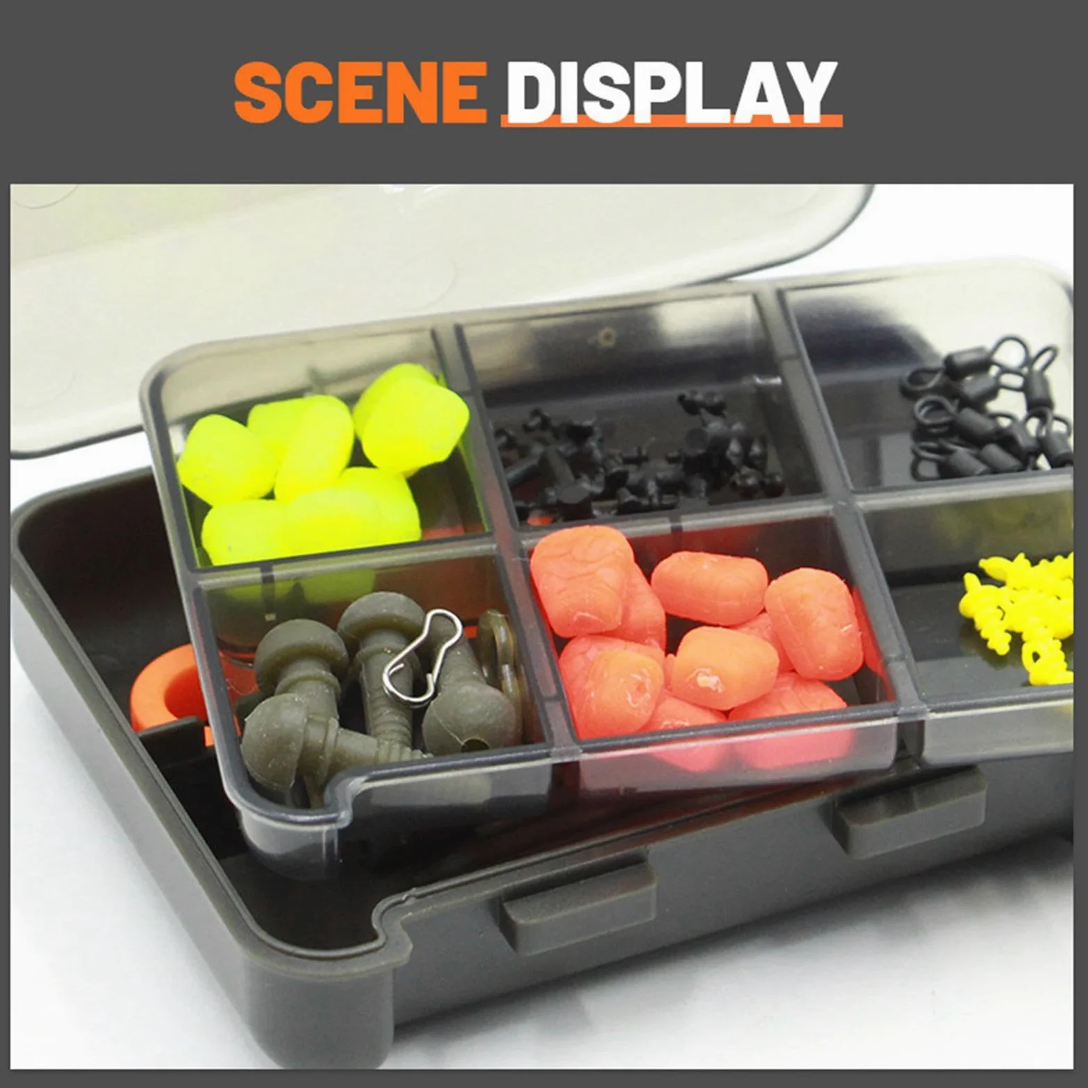 Caja de Aparejos de Pesca de Carpa, Organizador Impermeable para Fundas, Anzuelos Y Perlas.