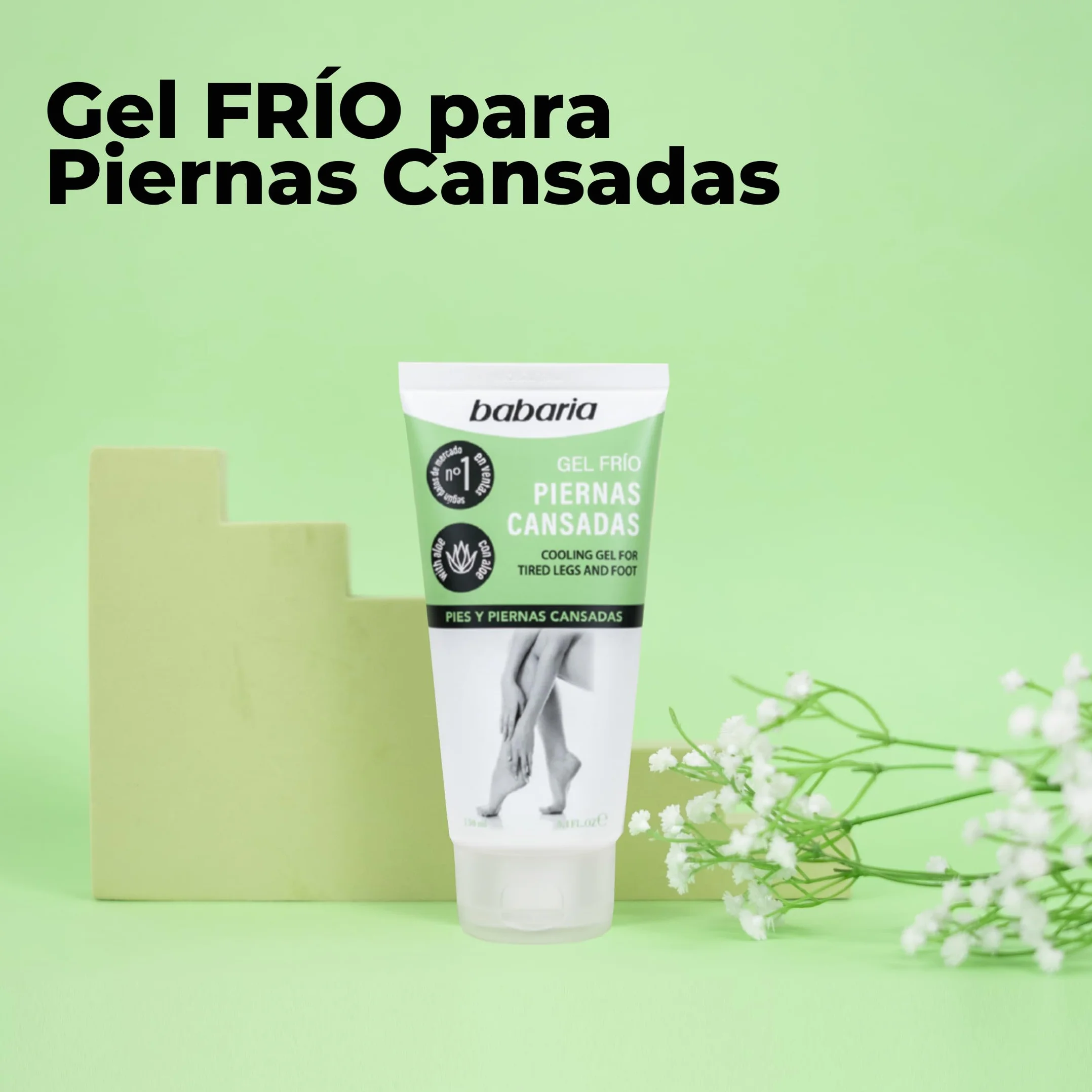 Babaria Gel Frio Piernas Cansadas 150ml Crema Antiinflamatoria Hidratante Aloe Vera Circulacion