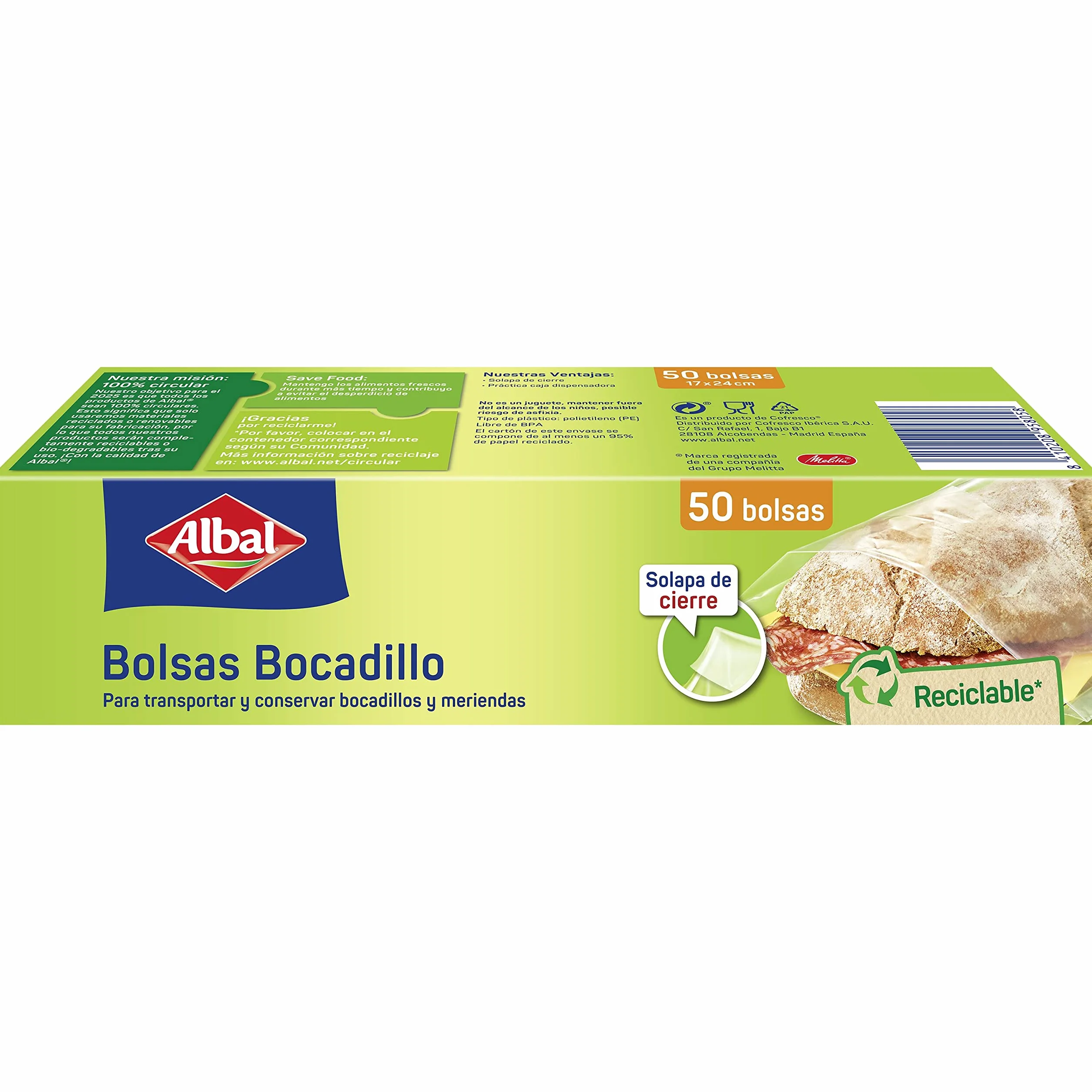 Albal Bolsas para bocadillo 50 unidades