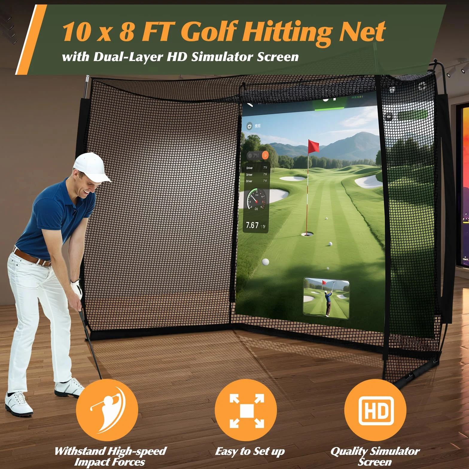 Red portátil de práctica para Golf，Red de Práctica para Golf, Juego de Red de Golf por al Aire Libre de Golf Interior