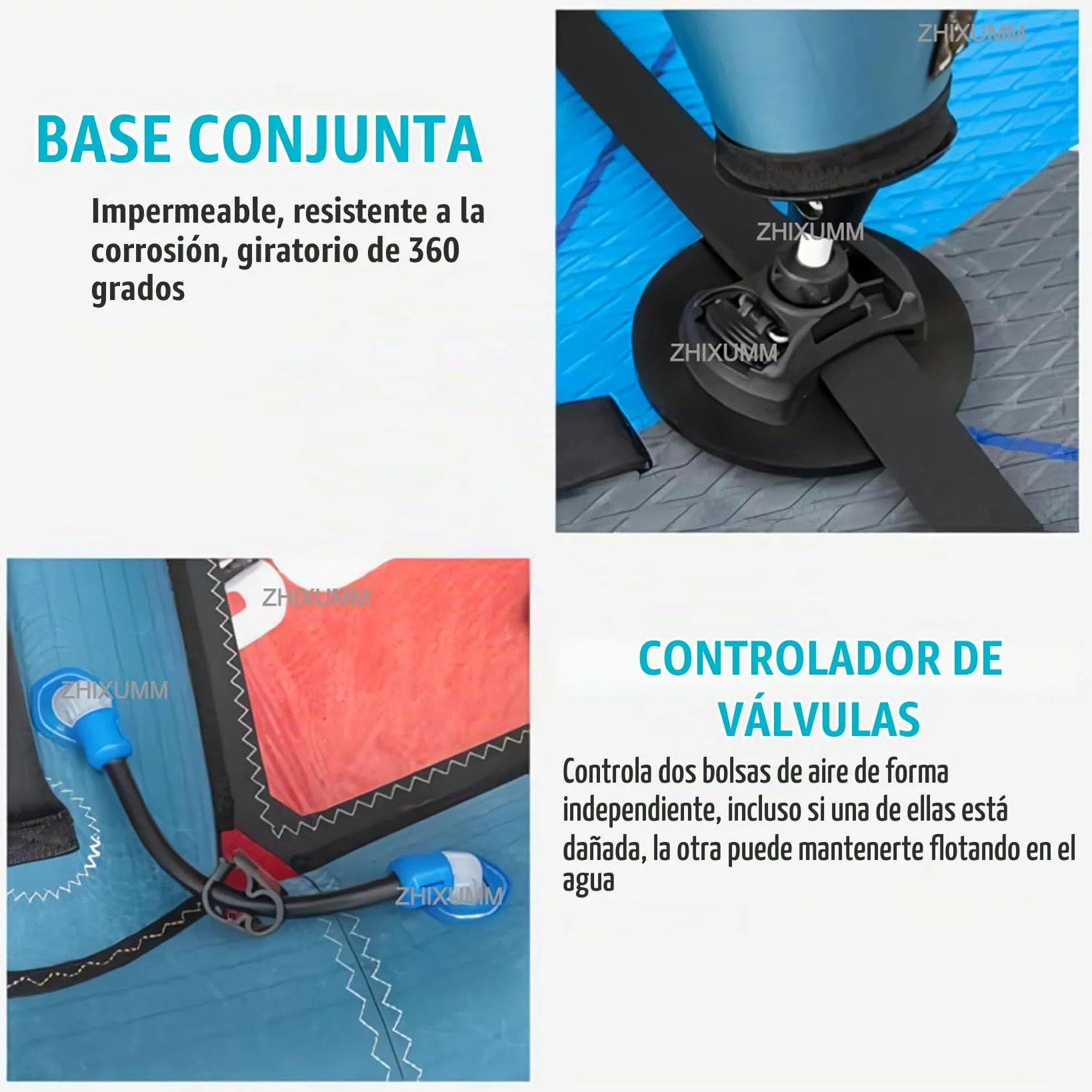 Tabla De Paddle Surf Hinchable Profesional Sup, Vela Hinchable Profesional, Cometas De Windsurf De 435 X 188 Cm, Tela Oxford + Ala Hinchable De Pvc Azul Y Roja