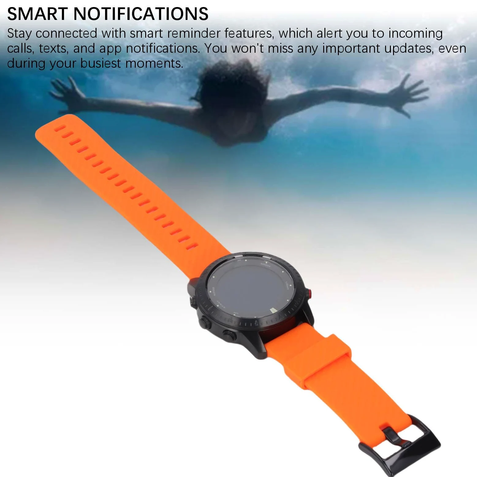 SUNGOOYUE Reloj de Buceo con Modo de Buceo Profesional, Duración de la Batería Larga a Prueba de Agua de 100 M + Notificaciones Inteligentes para Buceadores y Nadadores