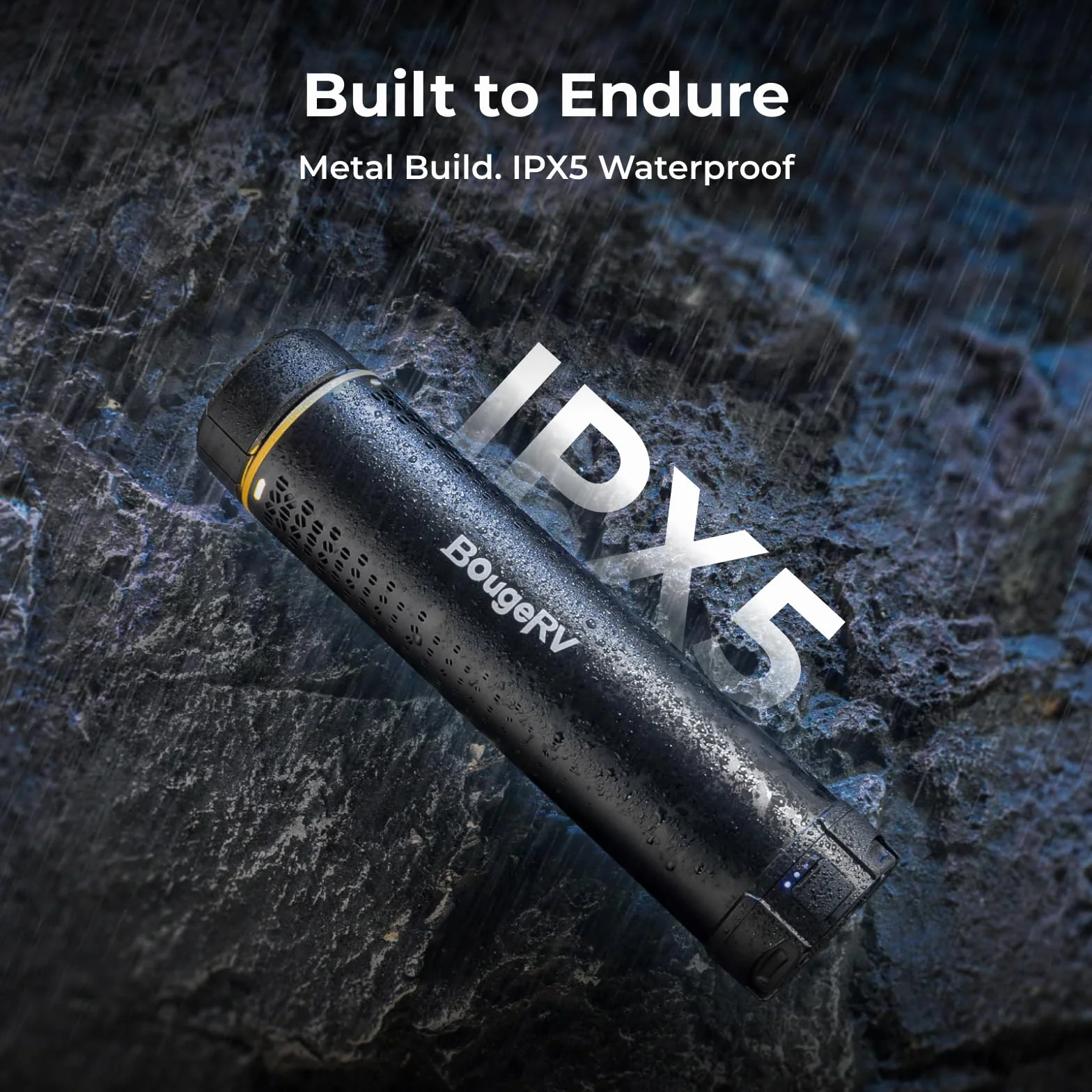BougeRV T1 - Lámpara de camping recargable (15600 mAh, 3000 LM, linterna telescópica 1,68 m, altura y ángulo ajustables, carga rápida 2,5 h, impermeable IPX5, iluminación para camping, astillero