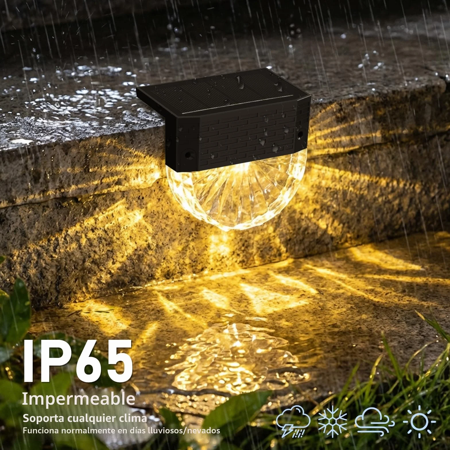 FIFlying Luces Solares LED Exterior Jardin 6 Piezas IP65 Impermeable Focos LED Auto ON/OFF