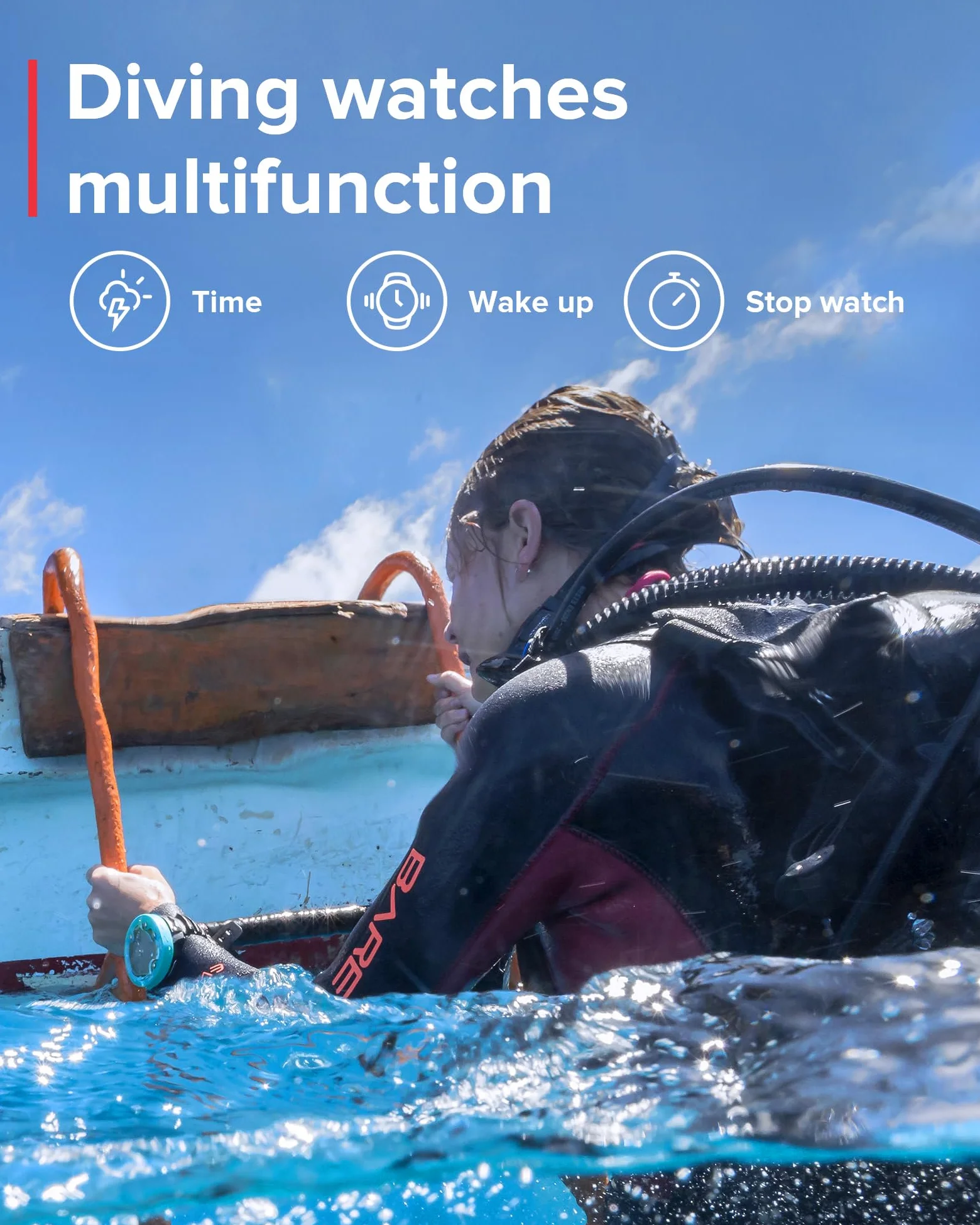 SUUNTO Zoop Novo - Ordenador de buceo de muñeca, color azul aguamarina
