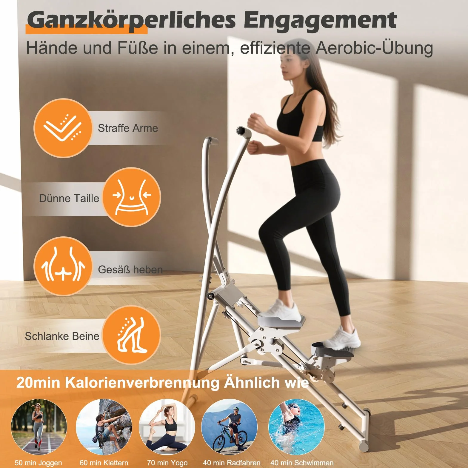 Stepper Vertical Plegable,CEIEVER Máquina de Escalada para Gimnasio en Casa Máquina de Cardio Stepper para el Hogar con Monitor LCD,para Hombres y Mujeres