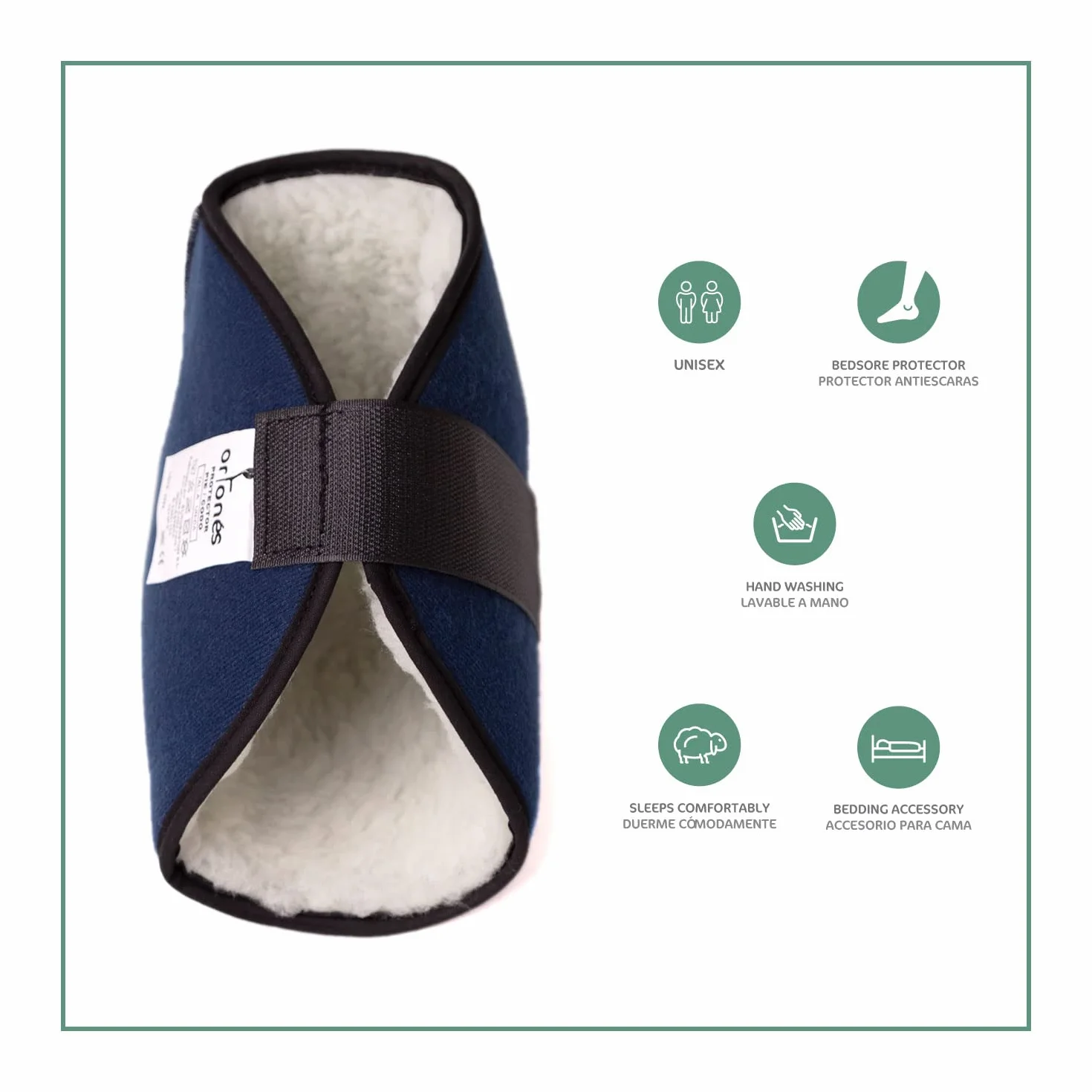 Taloneras Antiescaras – Protectores para Talón, Pie o Codo – Prevención de Úlceras por Presión – Talla Única, Azul Marino
