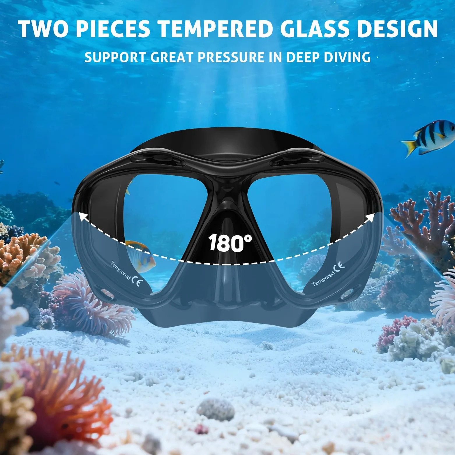 Máscara de buceo para adultos, máscara de buceo antivaho, gafas de buceo