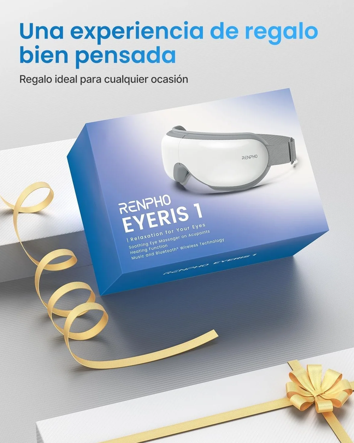 RENPHO Eyeris 1 Masajeador de ojos con calor Bluetooth Plegable para aliviar tensión ocular