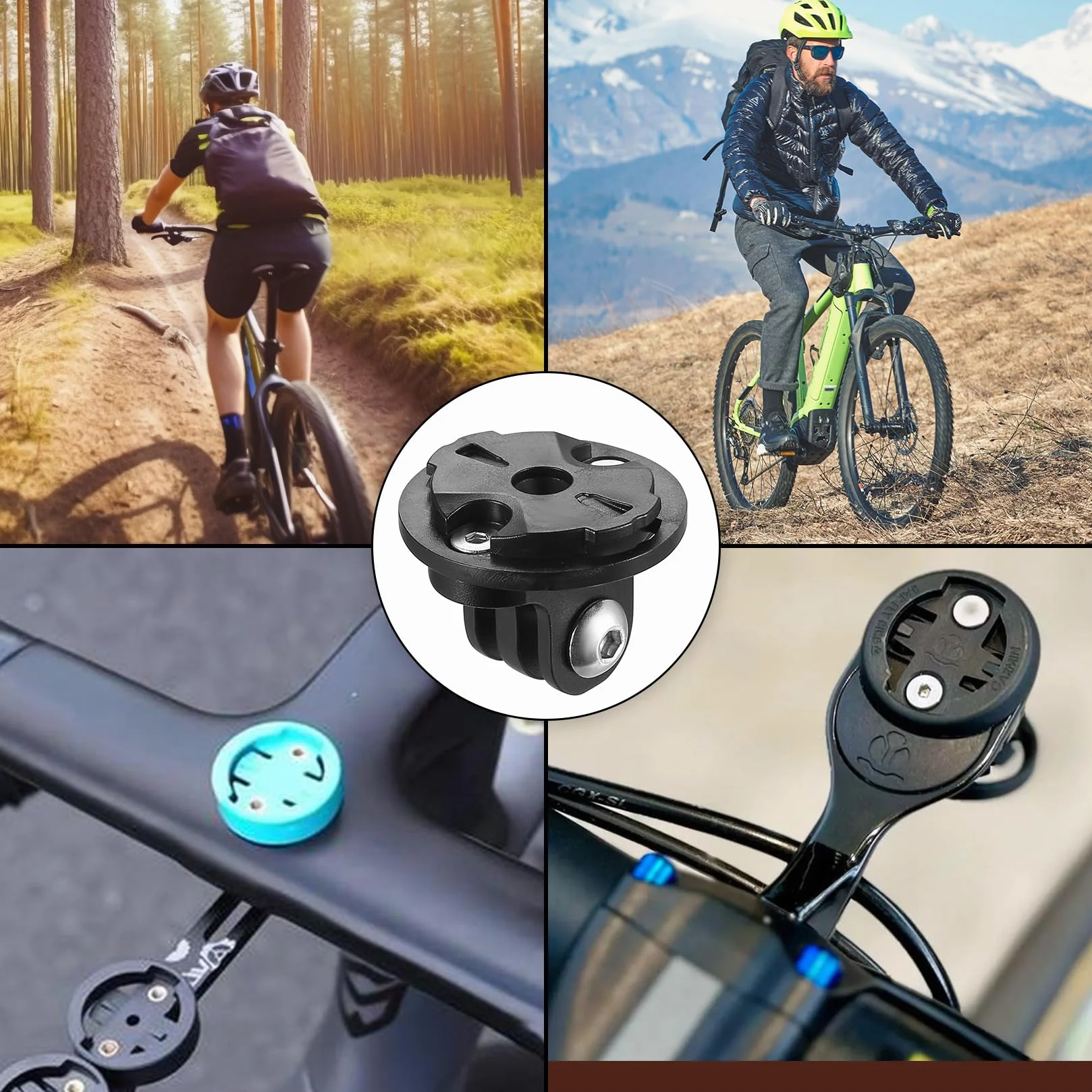 1 Juego Soporte Universal para Gopro y, Montaje para Bicicleta de Cámara de Acción y Computadora, Compatible con Edge (Distancia Entre Agujeros 22-24mm)