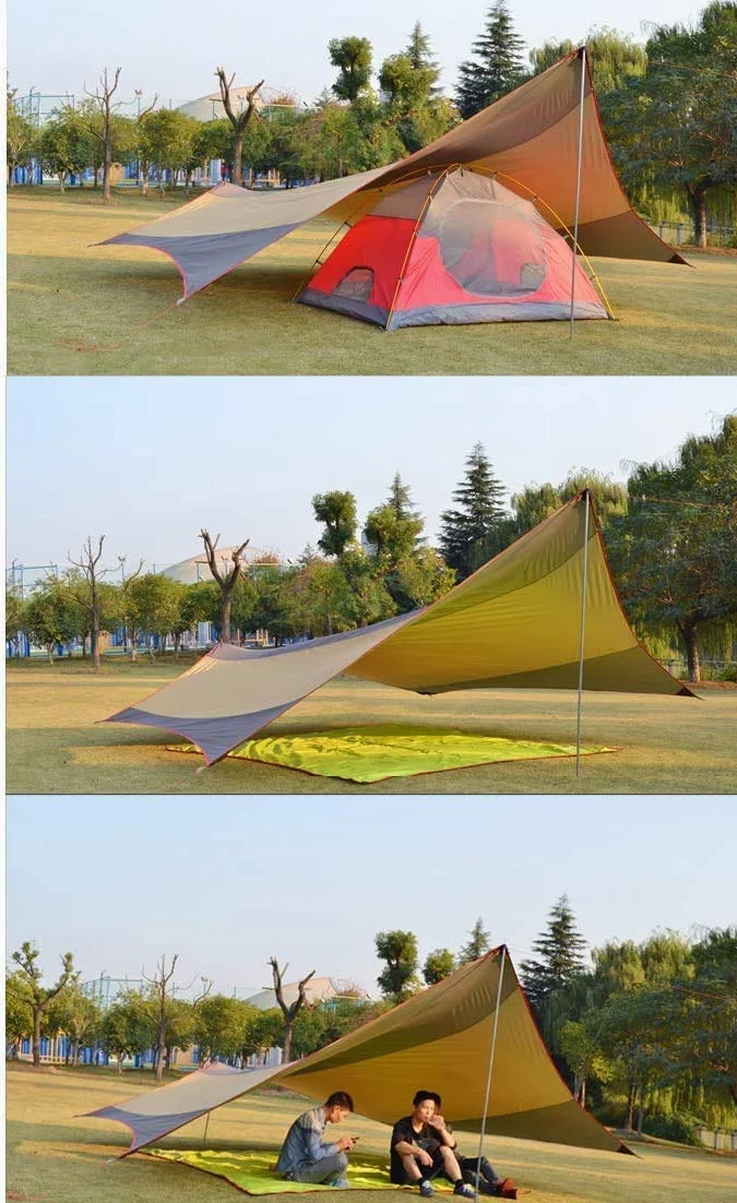 TentHome - Toldo de camping ligero con postes y 2 bolsas de arena para 5-8 personas