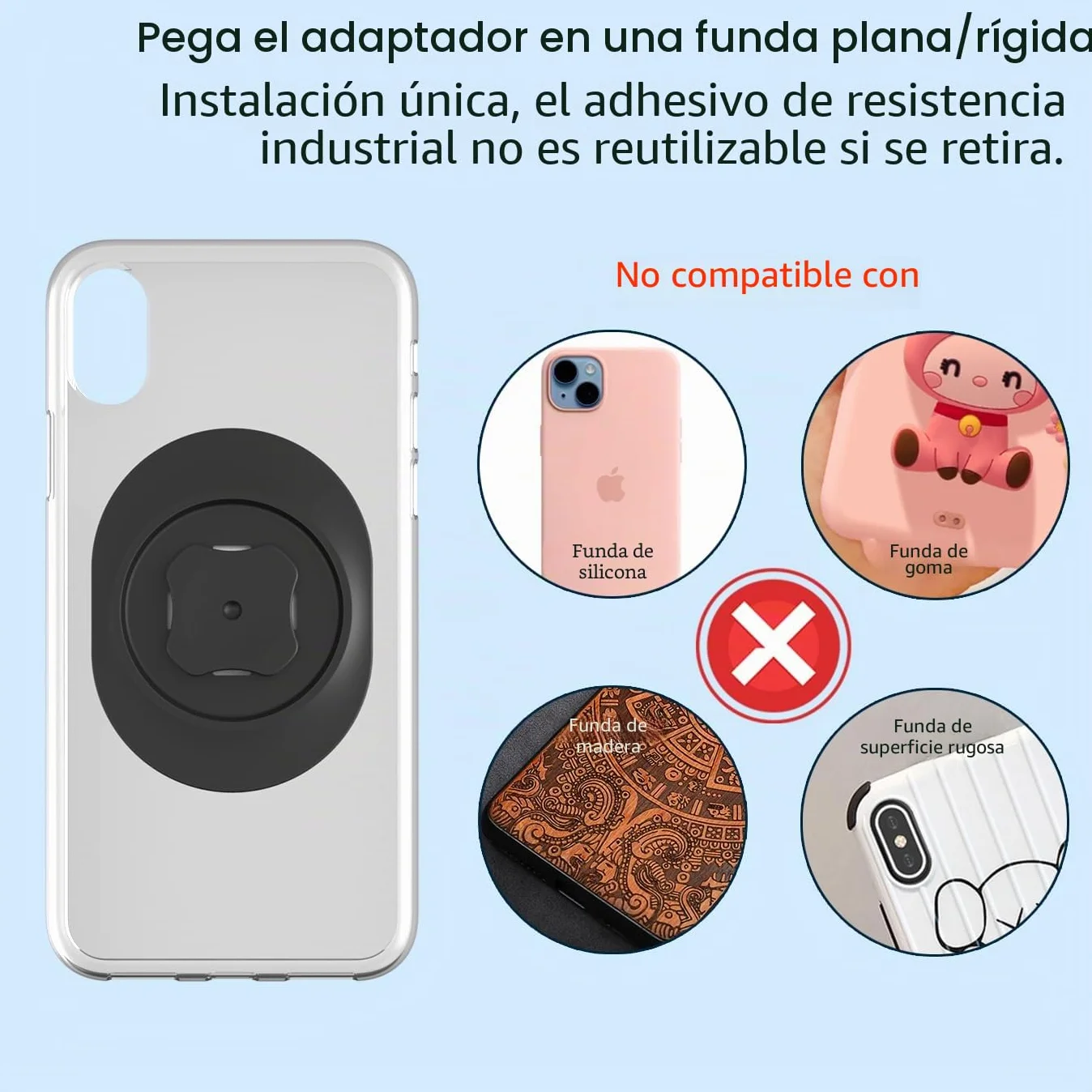 sincetop Soporte movil Bicicleta,adaptadores de Pegamento Adhesive Paste Serie C [1ra Generación / 2da Generación]