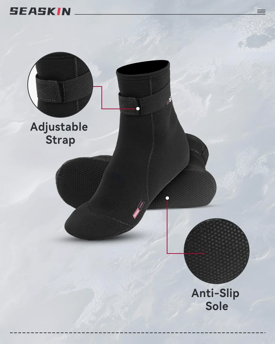 Seaskin Calcetines de neopreno, 3 mm, para voleibol de playa, arena, fútbol