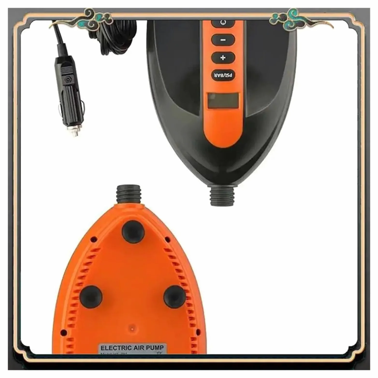 Inflador Electrico, Inflador eléctrico premium de 12 V for vehículos, bomba de alta presión for tablas de surf y botes inflables.