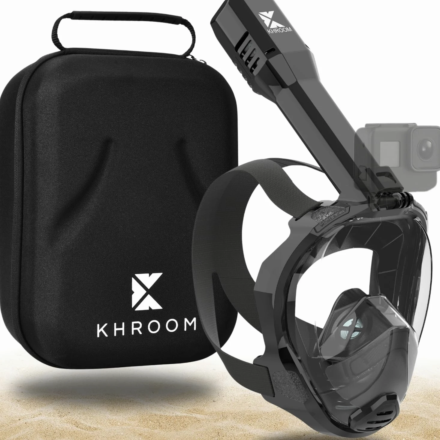 Khroom Seaview Pro - Máscara de buceo para adultos (CO2, segura, antivaho, para adultos | Nuestro #1 | Certificado DIN EN 136 | Canal de aire 3x más ancho | Dry-Top | Silicona suave | Cámara Acción