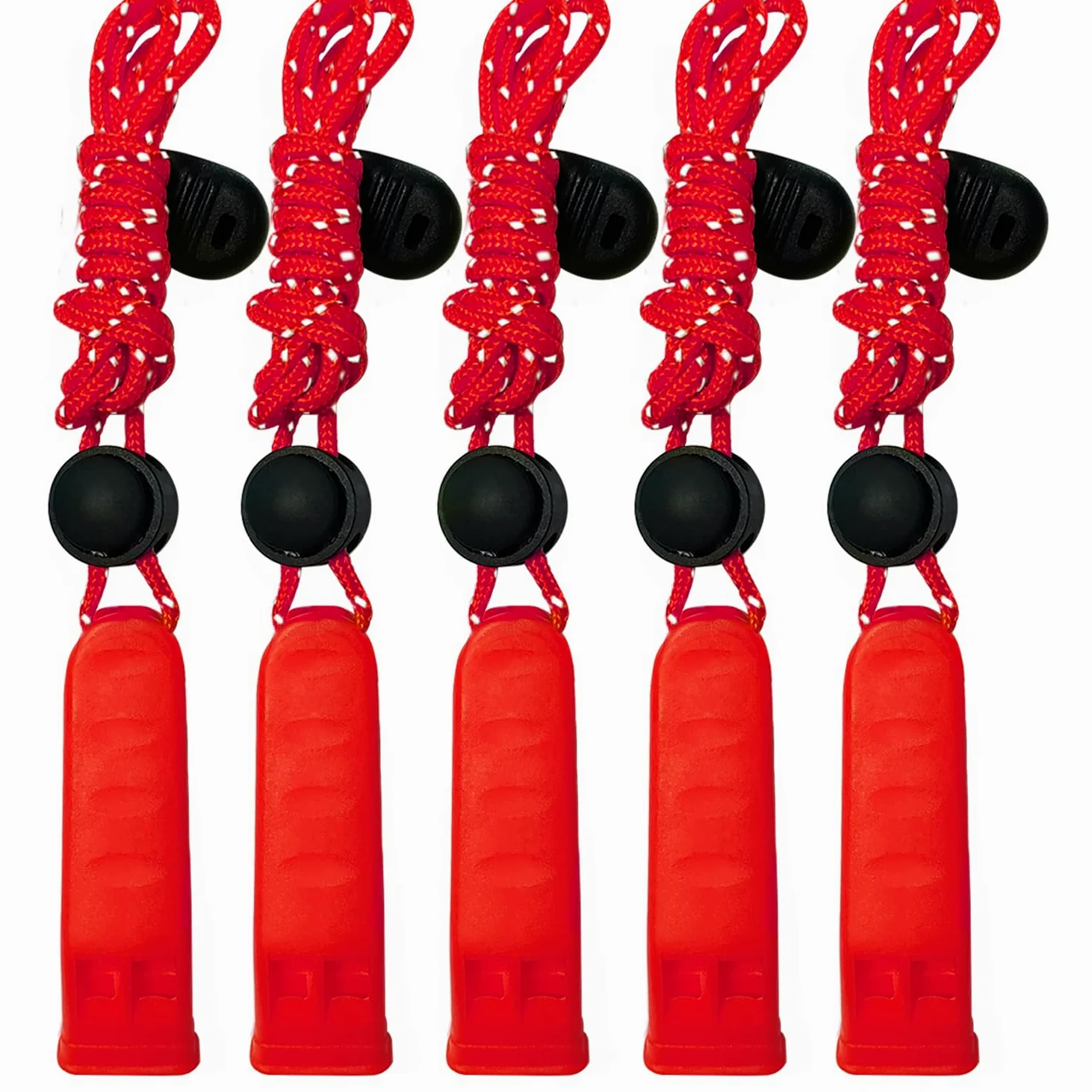 Amzonly Silbato de emergencia, silbato de seguridad de 120 db, para supervivencia, para camping, senderismo, caza, barco, pesca, chaleco salvavidas, señalización de rescate, para niños, color rojo,