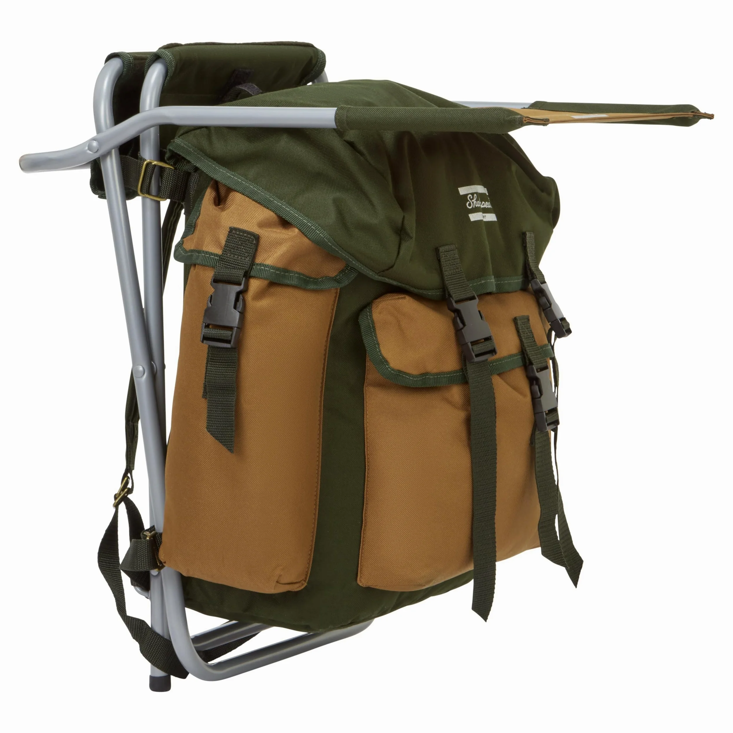 Shakespeare Deluxe Rucksack - Mochila de Silla, tamaño 85, Color Brown/Verde