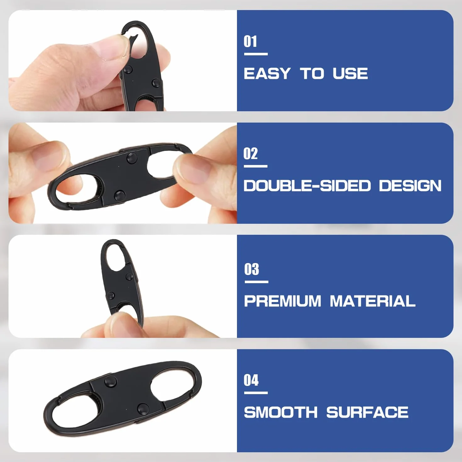 Paquete de 8 Clips con Cremallera pequeños en Forma de S | Mini mosquetón antirrobo de Doble Cara para Bloqueo de Cremalleras de Mochilas, Camping, Pesca, Viajes y Deportes al Aire Libre