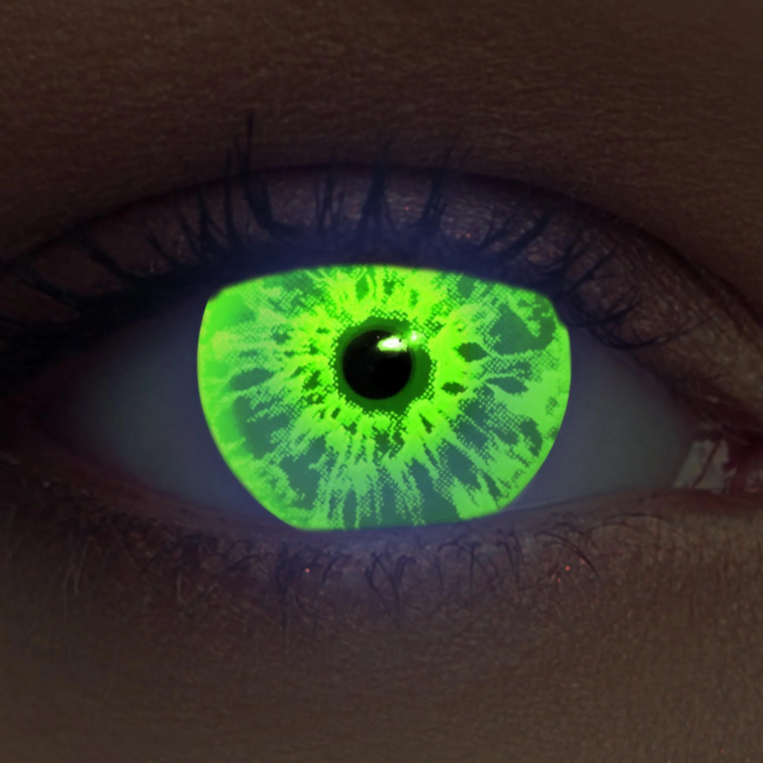 Sparkle UV lentillas contacto fluorescente 1 par Verde 14.00 sin graduación