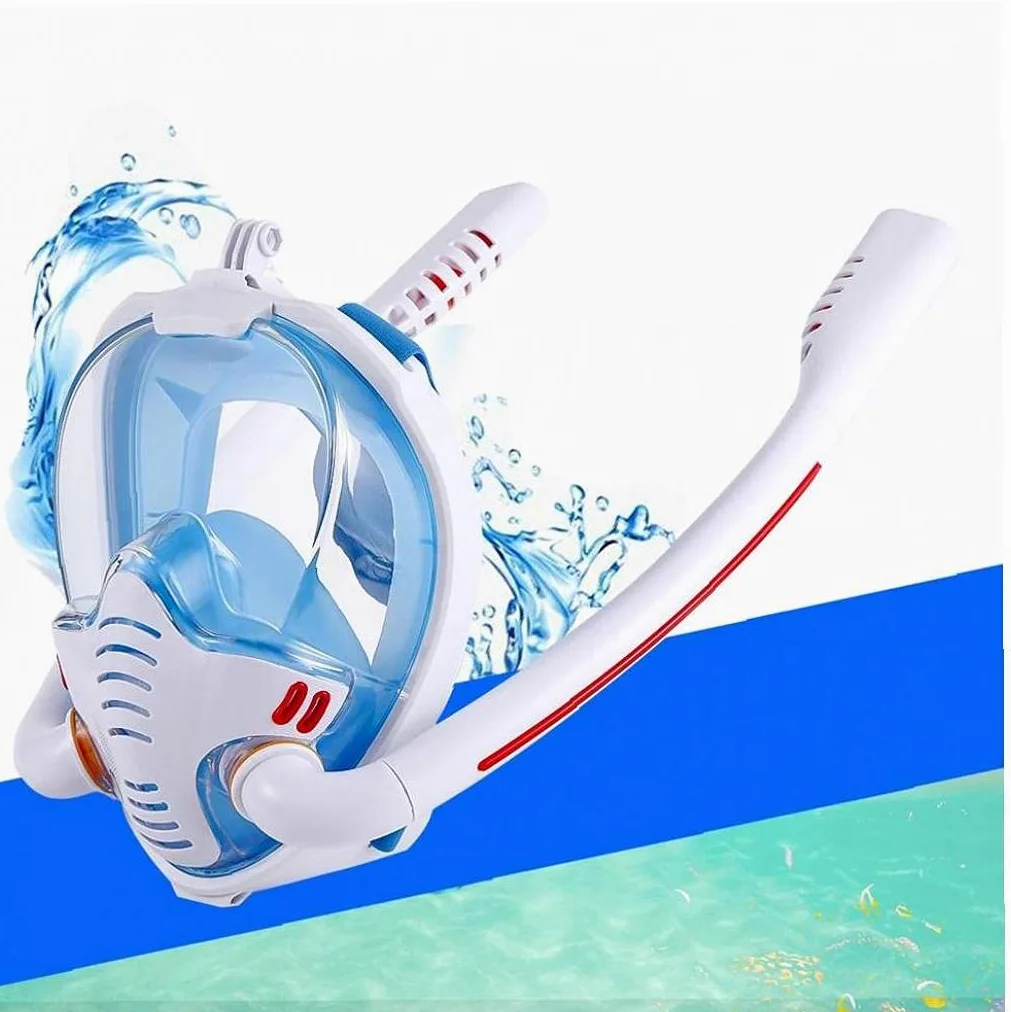 Hombres Adultos Mujeres Mascarilla Doble Respiración Tubo De Silicona Mascarillas De Snorkel De Buceo De Buceo De Buceo