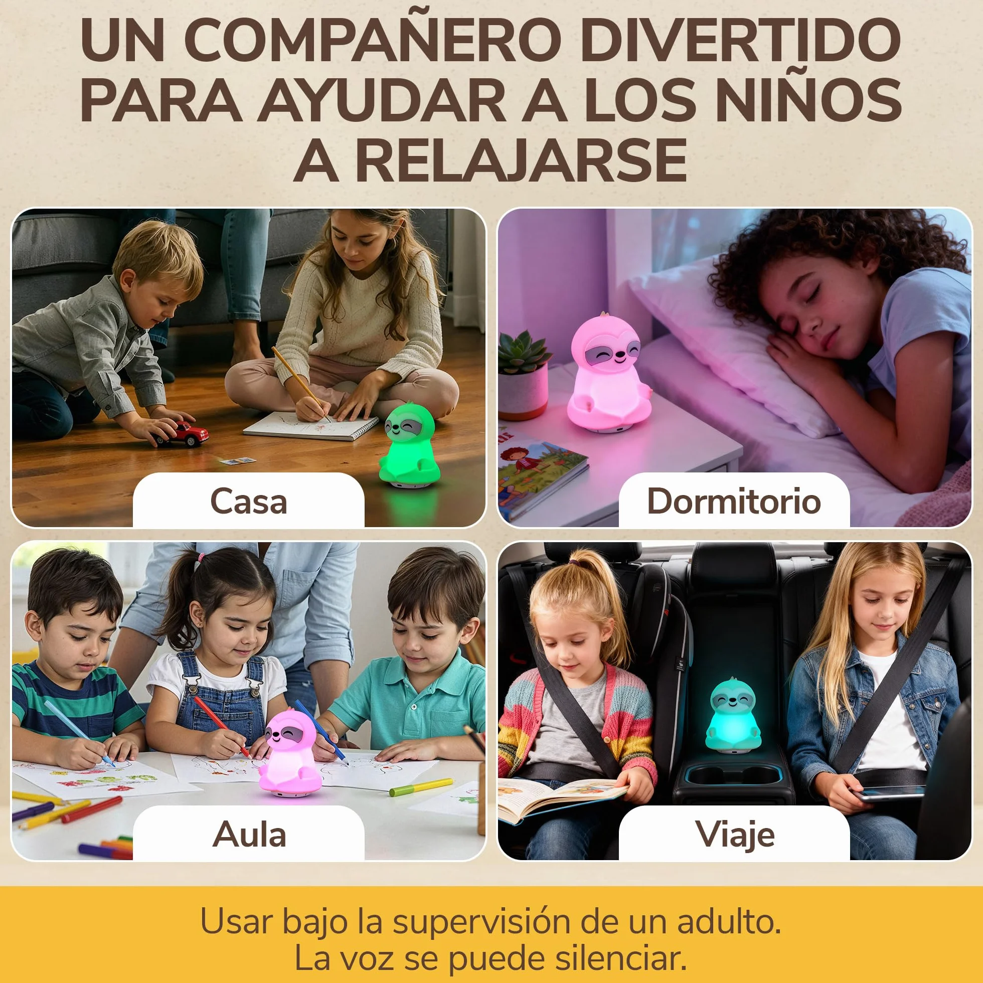 Entrenador de Respiración con Guía de Luz y Voz Recargable Mindfulness Sueño Relajación