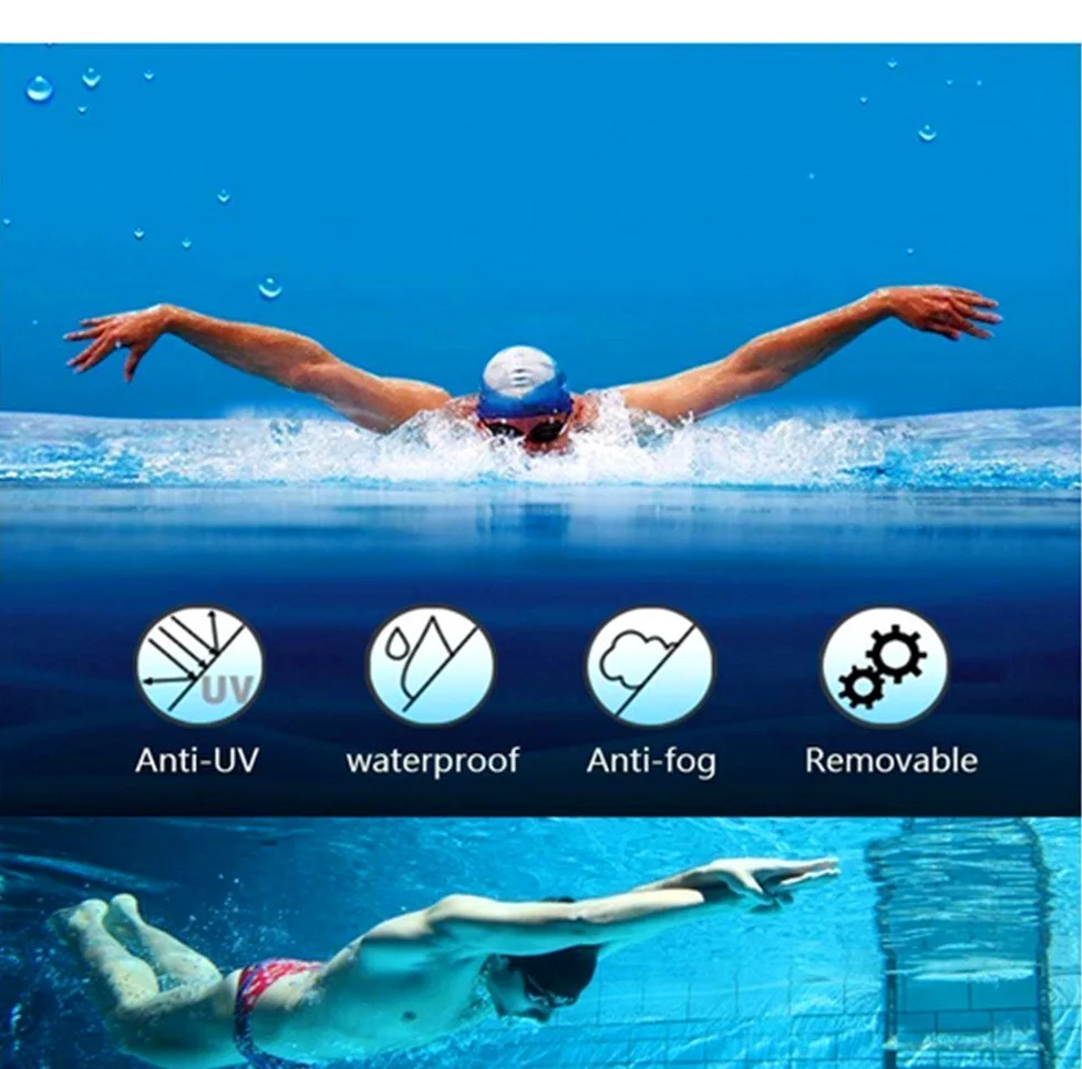 Gafas de natación, phelrena profesional gafas de natación Anti Niebla UV Protección sin fugas. Para adultos hombres mujeres natación gafas con clip de la nariz, tapones para los oídos, protección