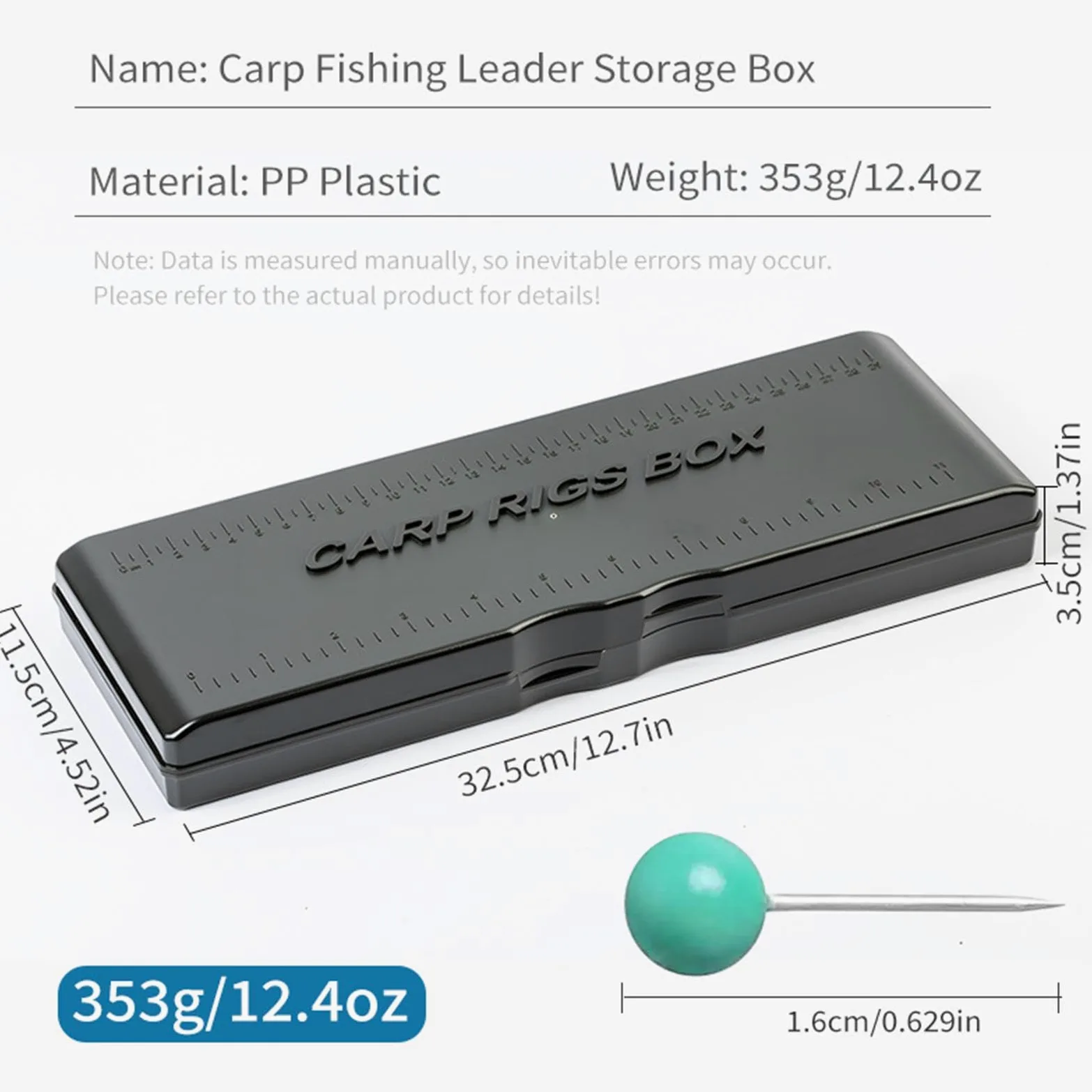 Oshhni Caja de Aparejos de Pesca de Carpa con alfileres, Organizador portátil de Almacenamiento de Doble Cara, Estuche para Aparejos de Pesca de Agua Dulce,