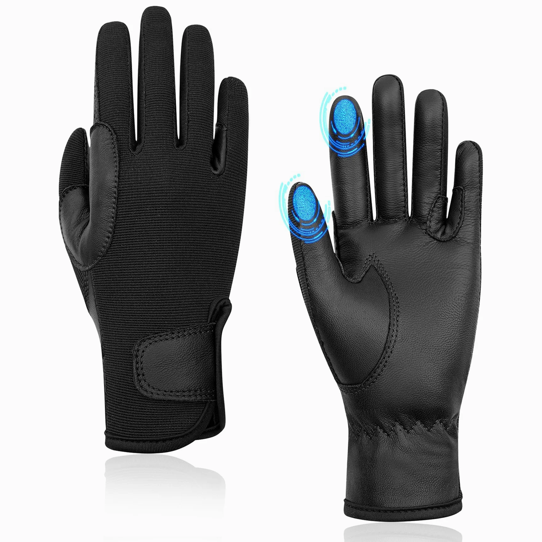 Thapower Guantes de equitación de cuero para niños, guantes de equitación para niños y jóvenes