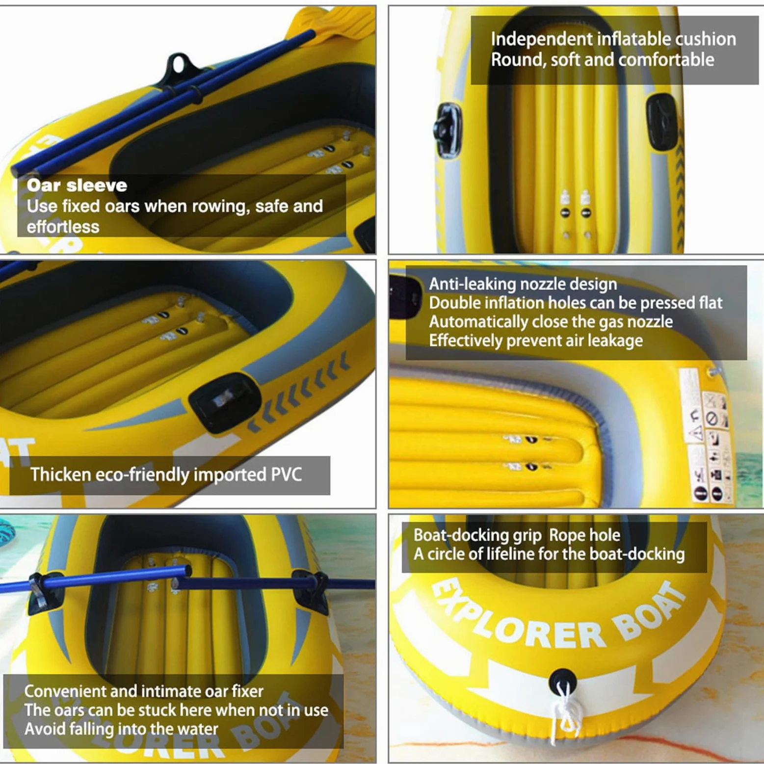 Kayak Inflable - Barco Inflable Mar Adultos | Barco Inflable Challenger | Watercraft Espesado Plegable Para Deriva Y Deportes | Equipo De Aventura Al Aire Libre Para Los Lakes Ríos