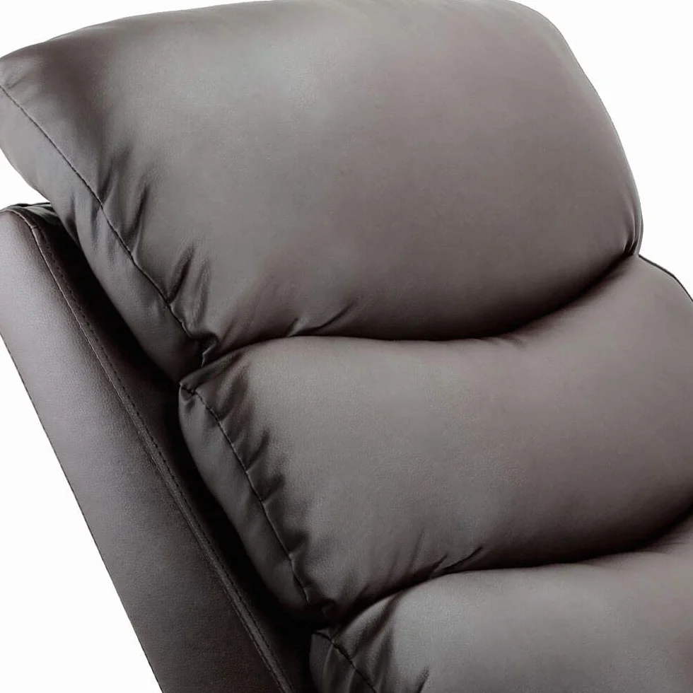 Sillón Masaje Relax Extra Acolchado Marrón Wengué Reclinable Función Calor Lumbar 5 Modos 8 Motores Mando Control 4 Zonas Masaje Polipiel