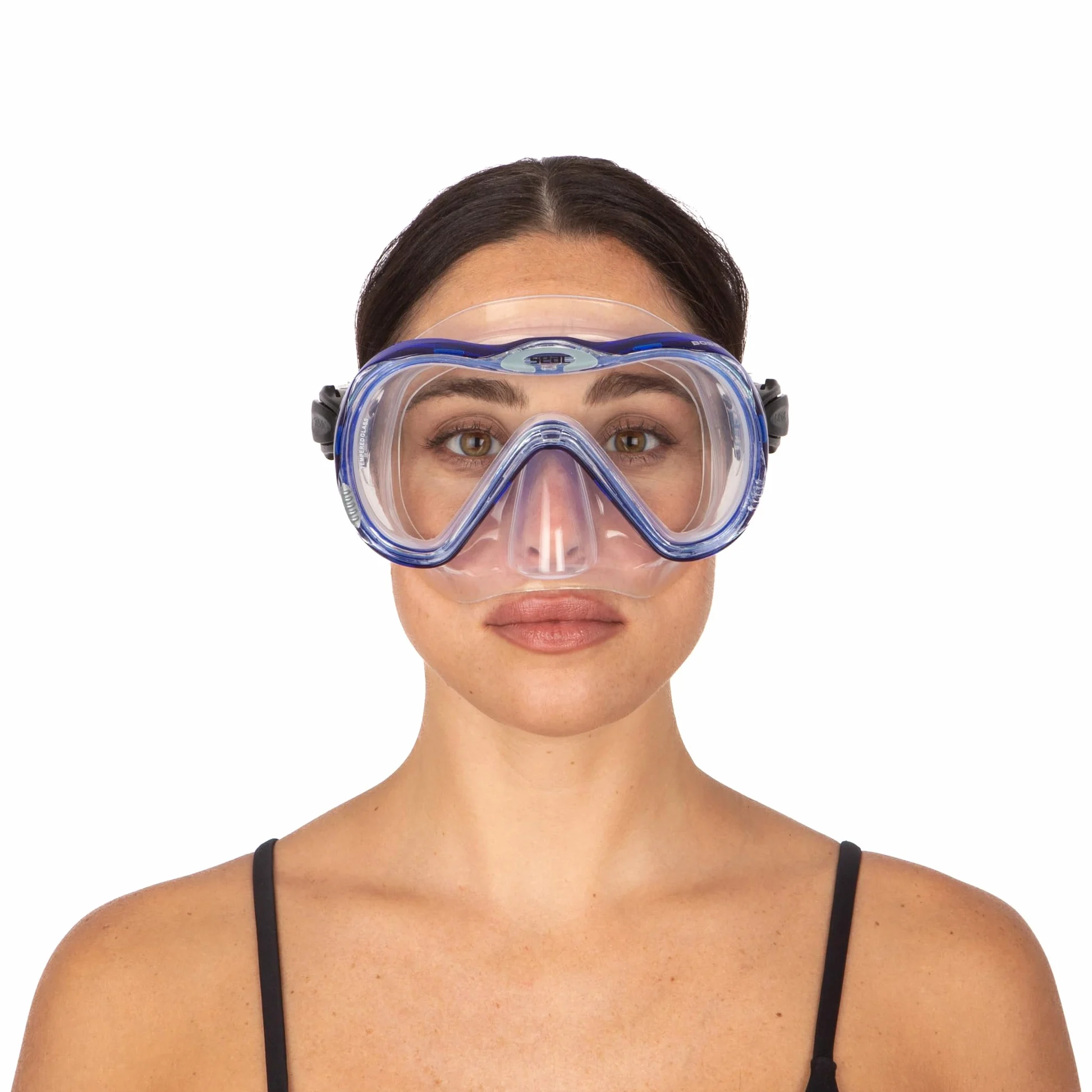 SEAC Set bis Boss Dry - Set de Silicona para Buceo y Snorkel con Máscara y Snorkel con Sistema Dry Top y Válvula de Purga Unisex Adulto