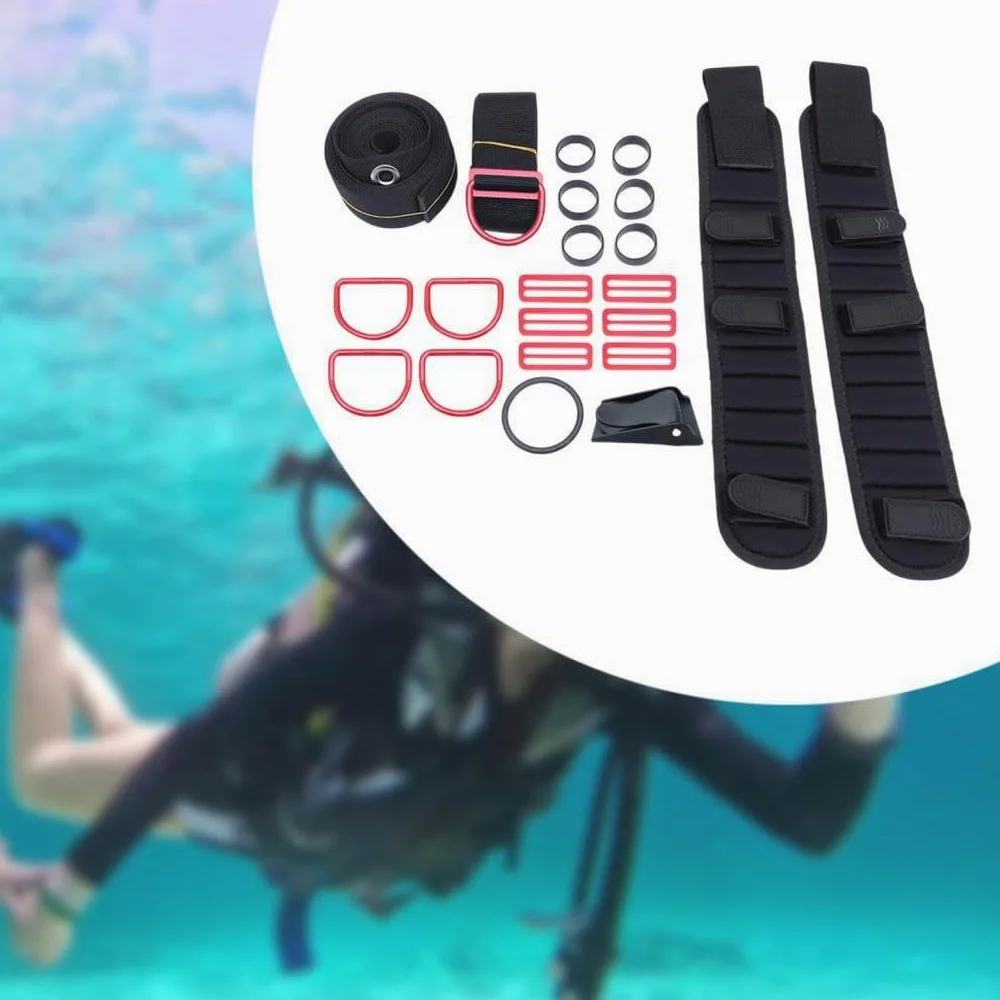 Anillos de Goma livianos, Deslizadores triples Anchos, cómodo Kit de Buceo, Materiales de Primera Calidad, Opciones prácticas, Kit de Placa Trasera