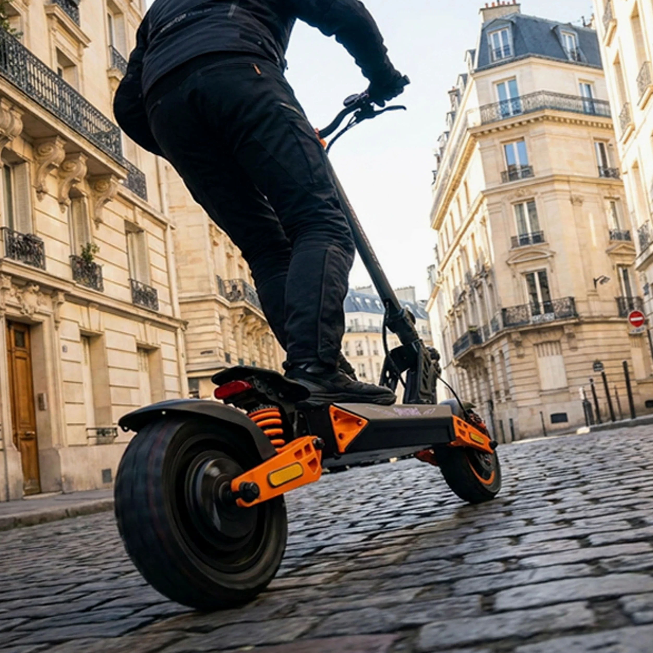 Monopatín Eléctrico Kamikaze K1 MAX – Doble Motor 2x500W, Batería 52V 20Ah, Autonomía hasta 80 km, Velocidad 20 km/h, Ruedas Grandes, Doble Freno de Disco, Suspensión, IPX5