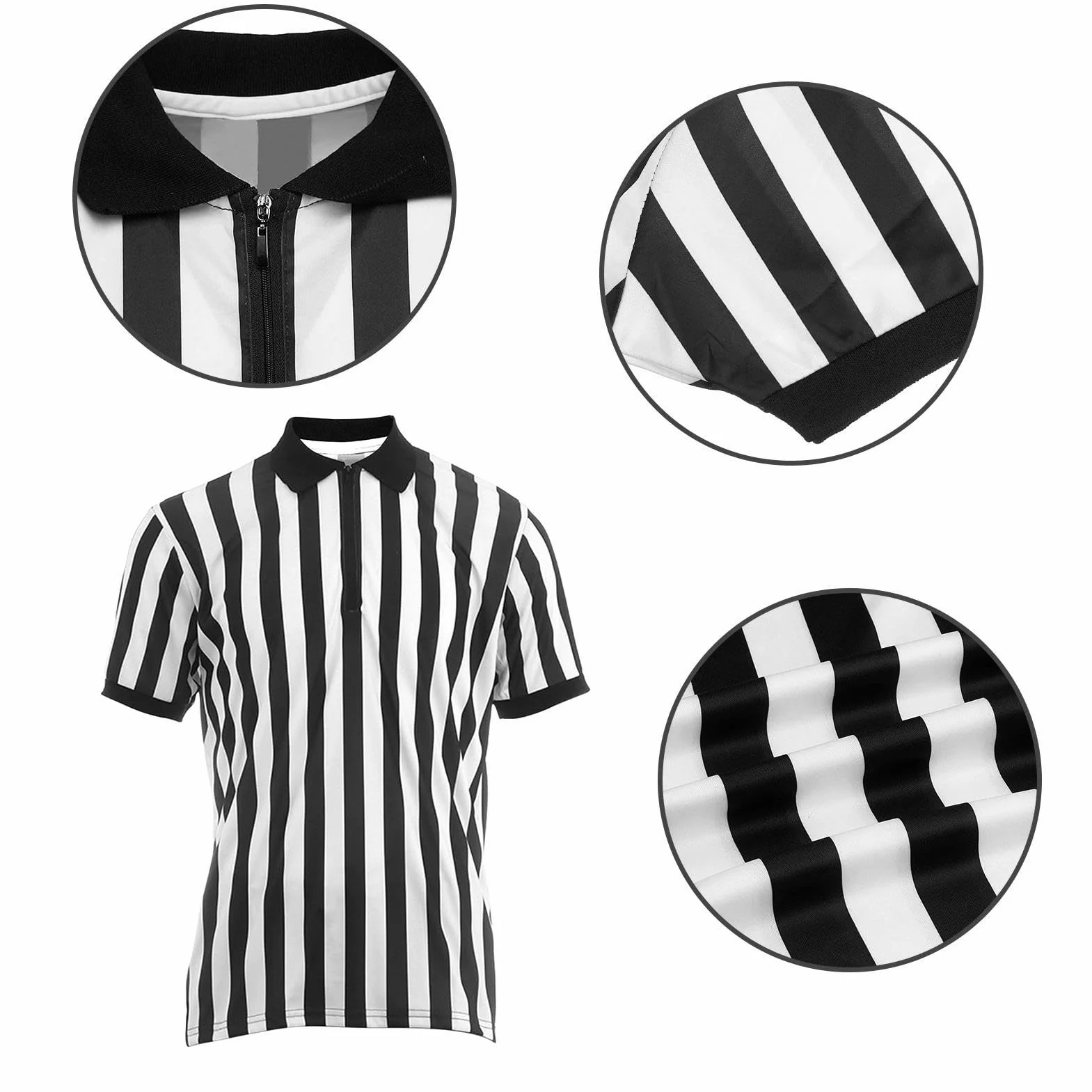 Camiseta De Árbitro Para Mujer | Camisa Con Cuello Para Jueces Deportivos,Camiseta Transpirable Para Béisbol Fútbol Lucha Halloween Hombre Y Mujer Disfraz Cosplay
