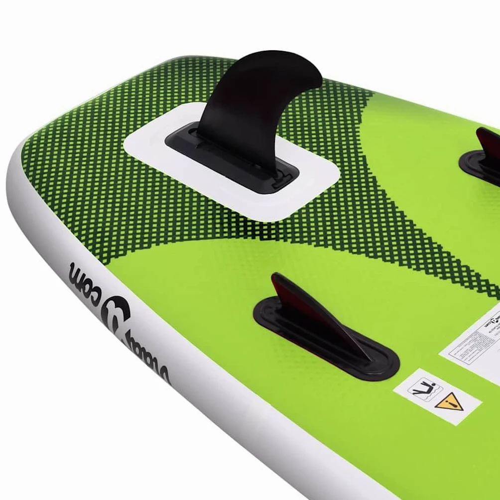 vidaXL Juego de Tabla Paddle Surf Inflable Verde 300x76x10 cm