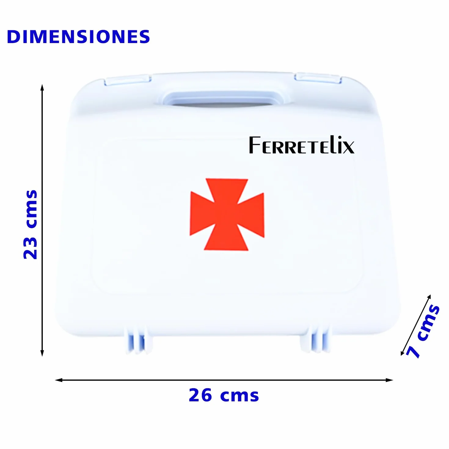 FERRETELIX® Botiquín Maletín Homologado 26x23x7 cm Kit Primeros Auxilios Portátil