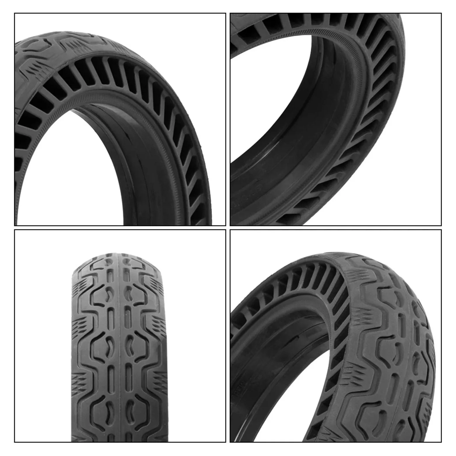 Neumáticos sólidos for patinete eléctrico, compatibles con Segway, Ninebot, Max G30 G30D, antideslizantes, de 10 pulgadas, 60/70-6,5, neumáticos repuesto x 2,50 rueda de scooter de goma maciza