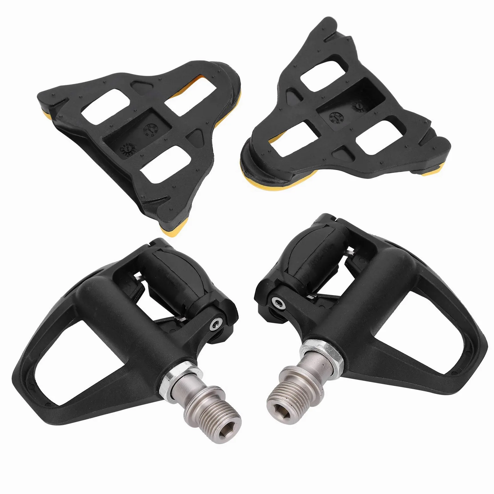 Pedales -SL de Bicicleta de Carretera y Montaña - Plataforma de 9/16 Pulgadas con Placas, Aleación de Aluminio para Trekking