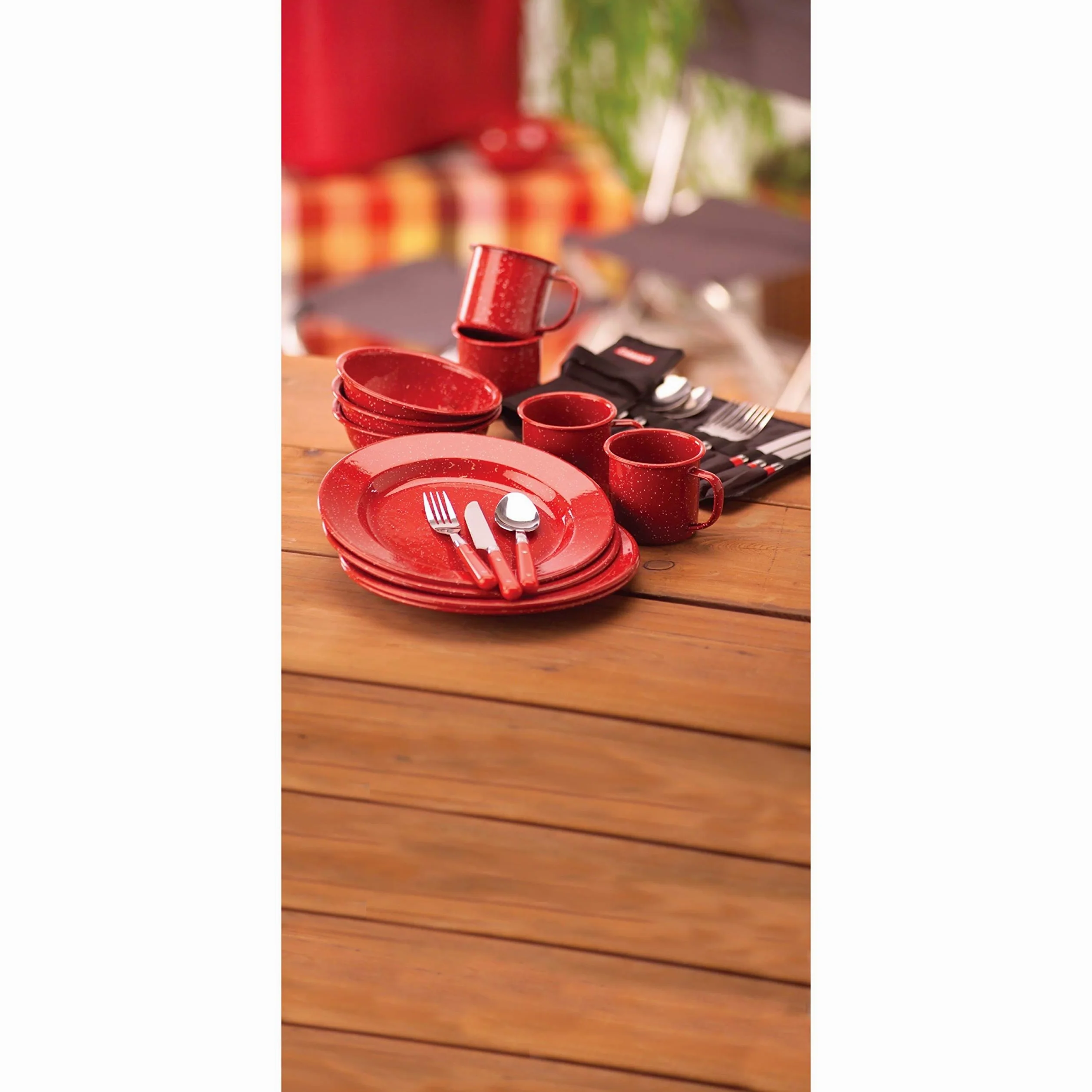 Coleman Speckled Enamelware Dining Kit (Red) [Sports] (japan import)