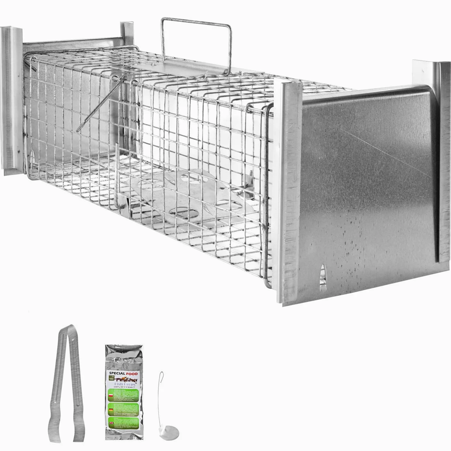 Petigi Animales Humane Trampa Jaula Captura Ratones Ratas Conejos Topos Martas Castores Tejones, Dimensiones/Modelo:Trampa Animales pequeños 9 (65 x 17 x 17 cm)