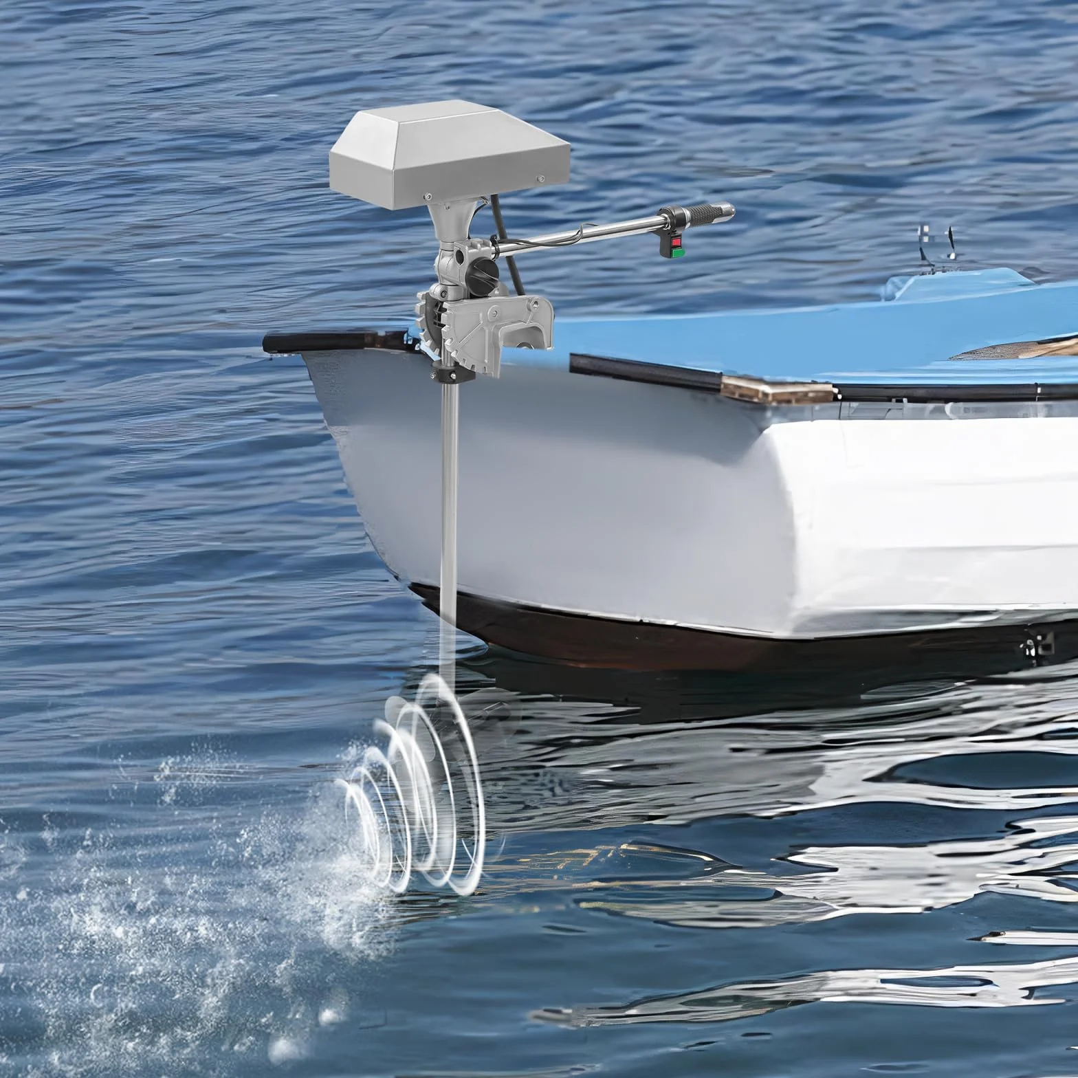 Genérico Motor fueraborda eléctrico 1500W, 12V/24V, sin escobillas, Velocidad máxima 4200rpm, Pantalla LED, Velocidad Variable, Marcha adelante/atrás, para Barcos de Pesca
