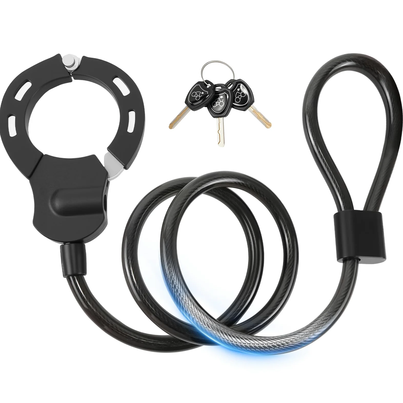 Candado Bicicleta Antirrobo, iWarmbase Candado Patinete Electrico, 120 cm/14 mm para Bicicletas Eléctricas, Antirrobo Para Bici, para Scooters/Patinete Eléctricas/Bicicletas